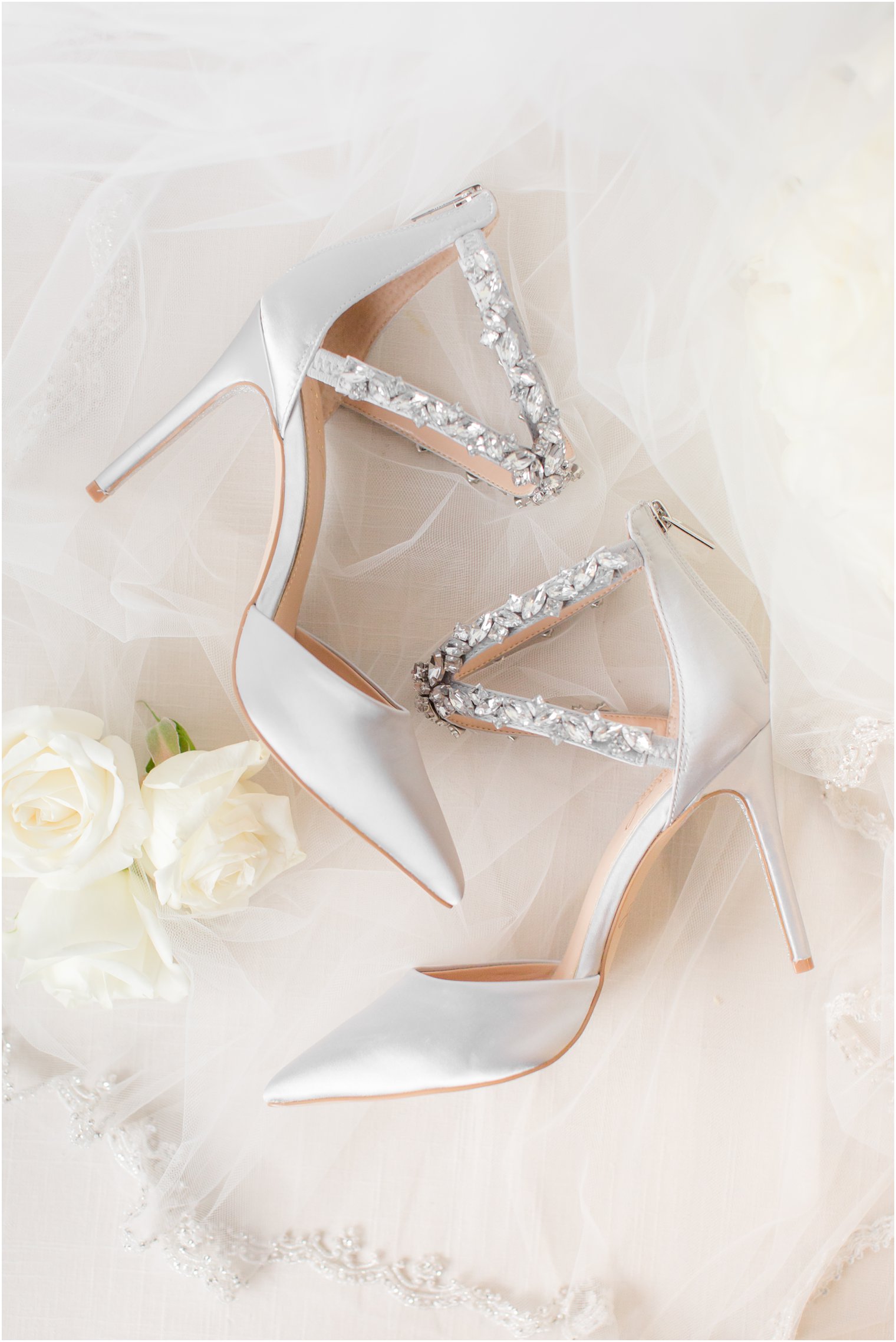 Badgley Mischka shoes for wedding day at Park Chateau Estate