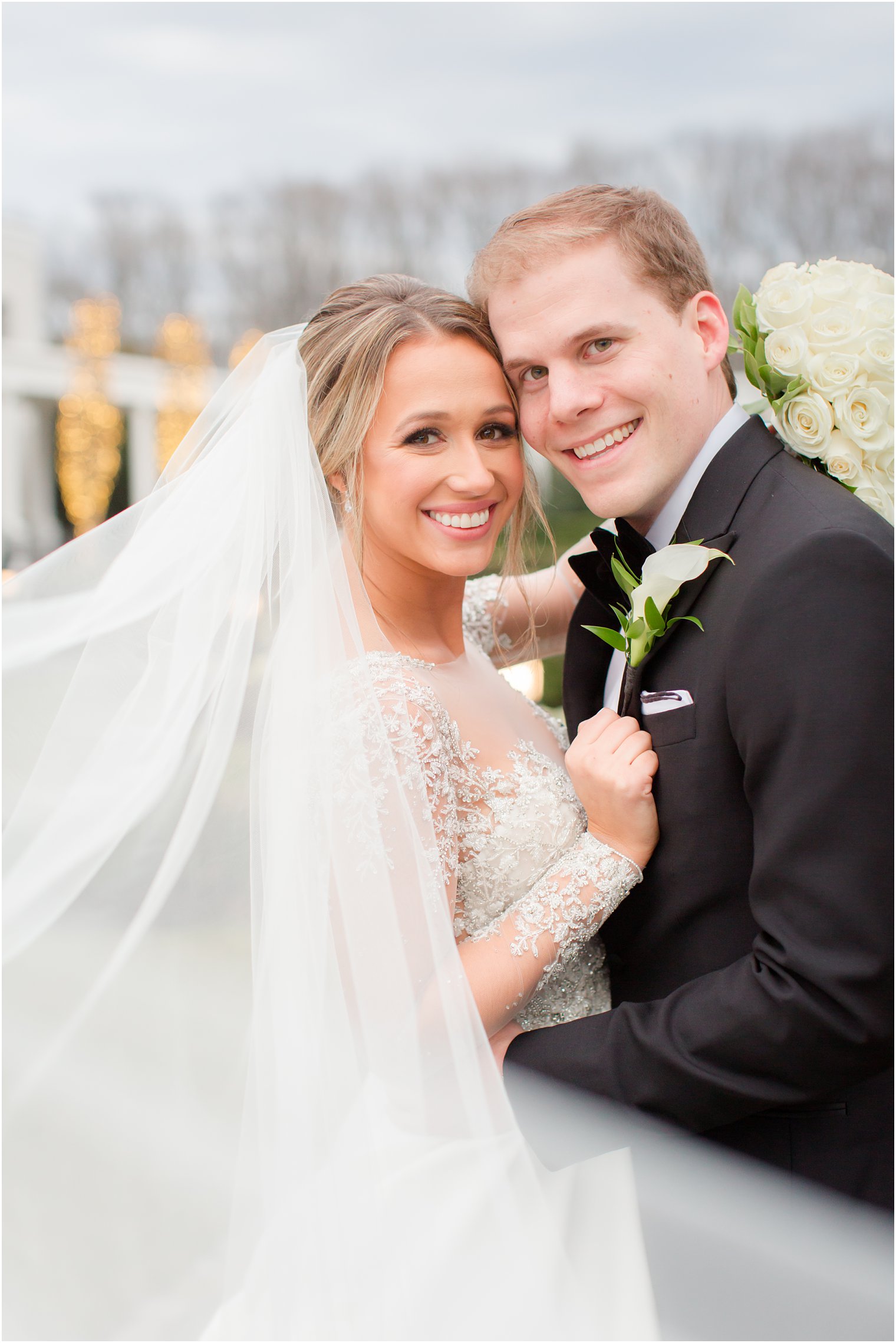 Bride and groom at Park Chateau Estate and Gardens | Winter wedding by Idalia Photography Associates