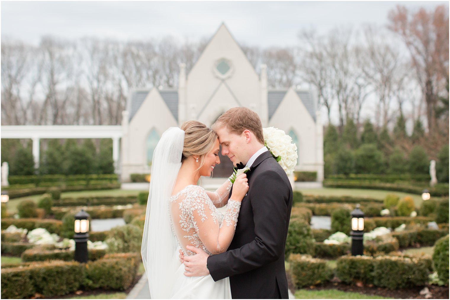 Bride and groom at Park Chateau Estate and Gardens | Winter wedding by Idalia Photography Associates