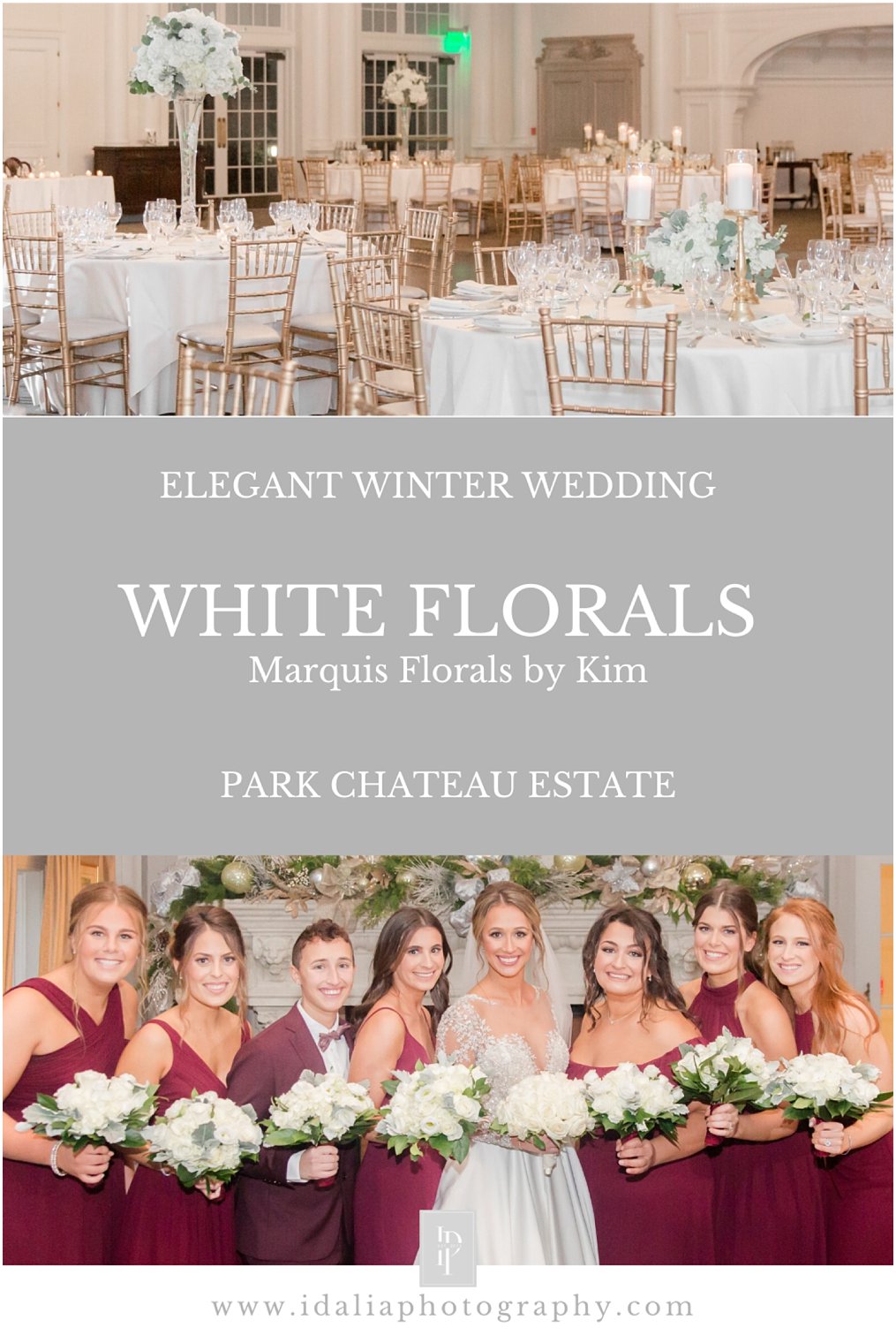 Check out these winter florals by Marquis Florals by Kim | A winter wedding at Park Chateau Estate and Gardens | Photos by Idalia Photography
