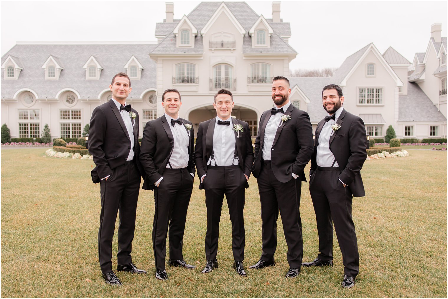 Groom and groomsmen at Park Chateau Estate in East Brunswick, NJ