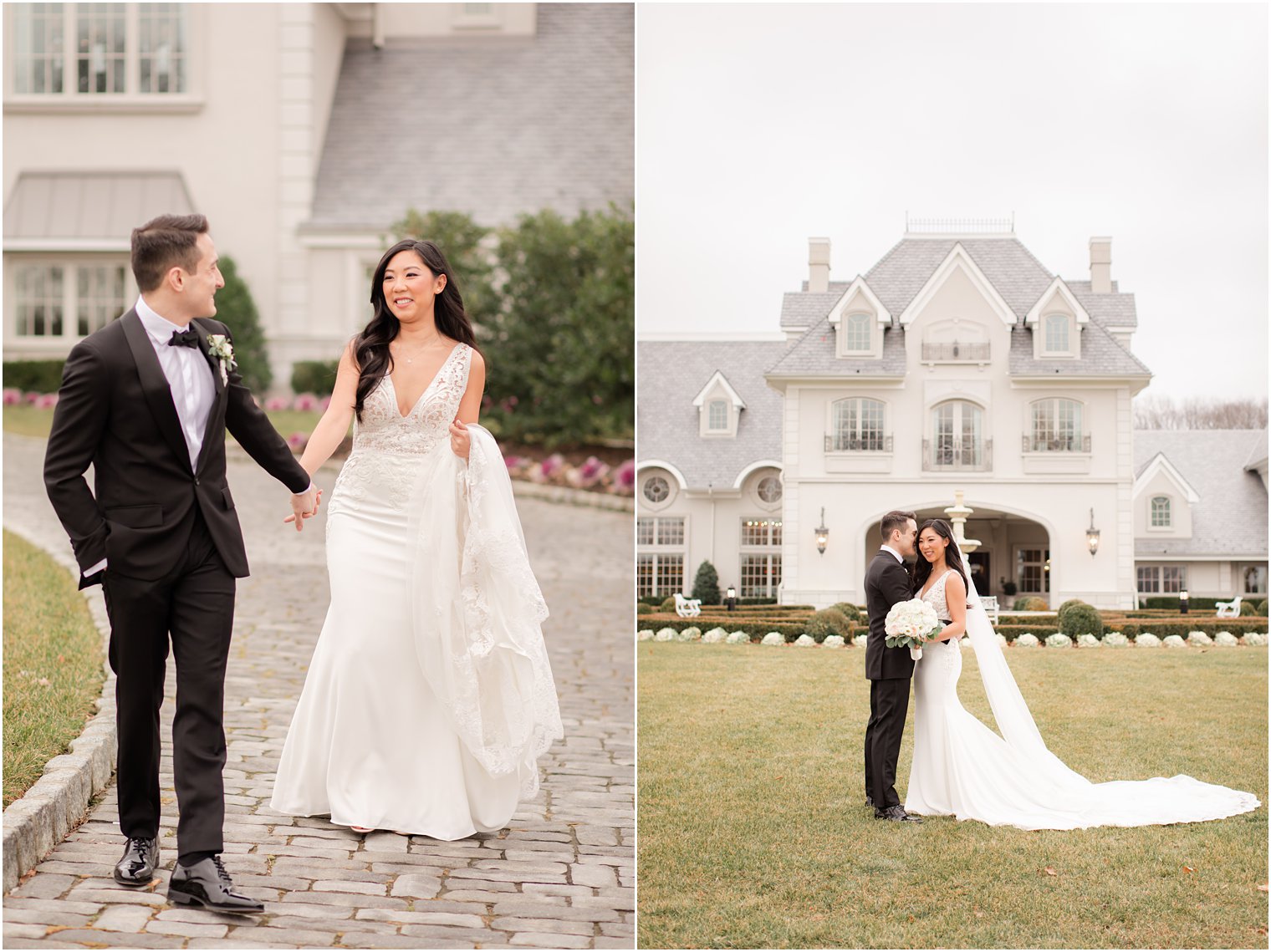 Formal bride and groom portraits on wedding day at Park Chateau Estate
