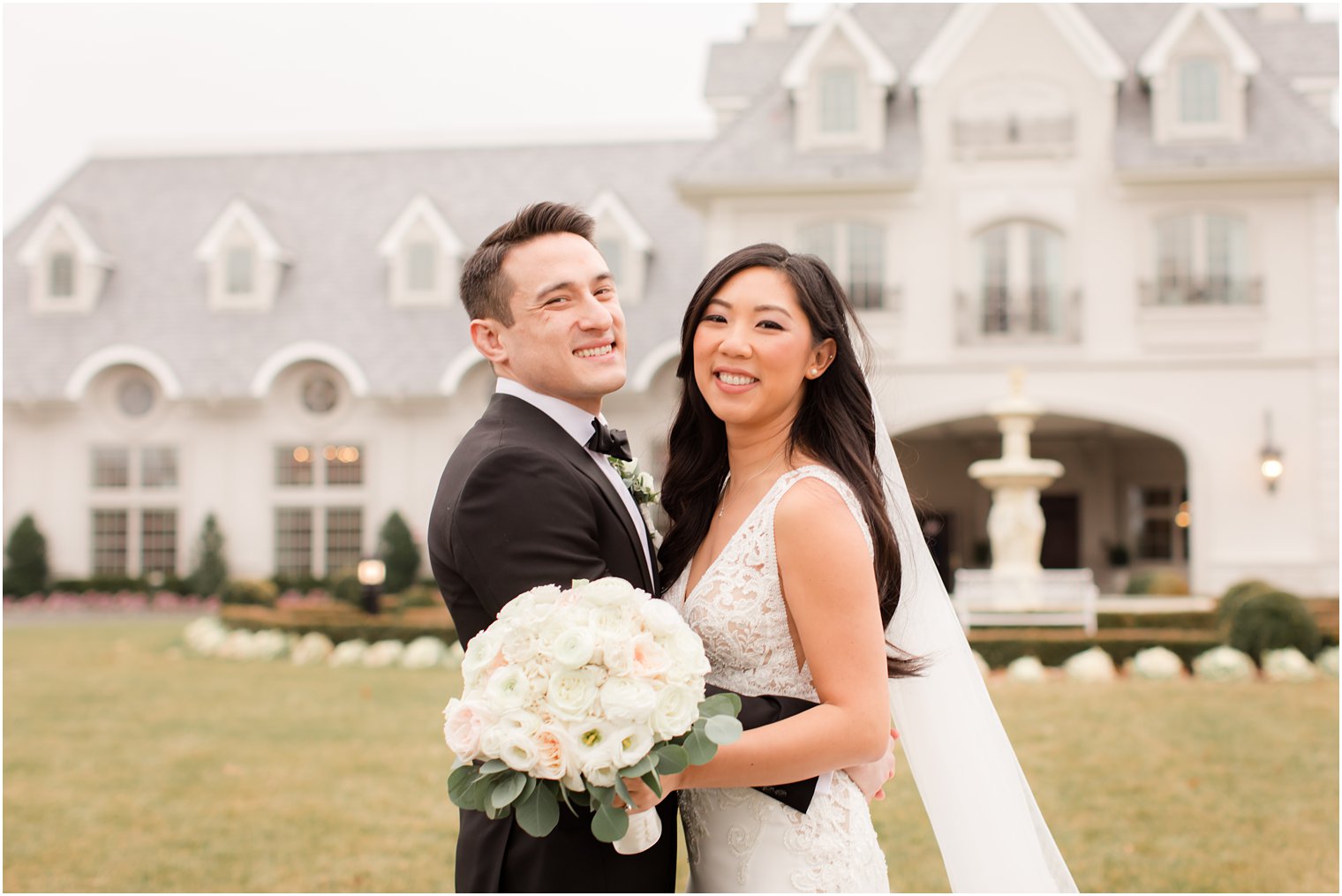 Formal bride and groom portraits on wedding day at Park Chateau Estate