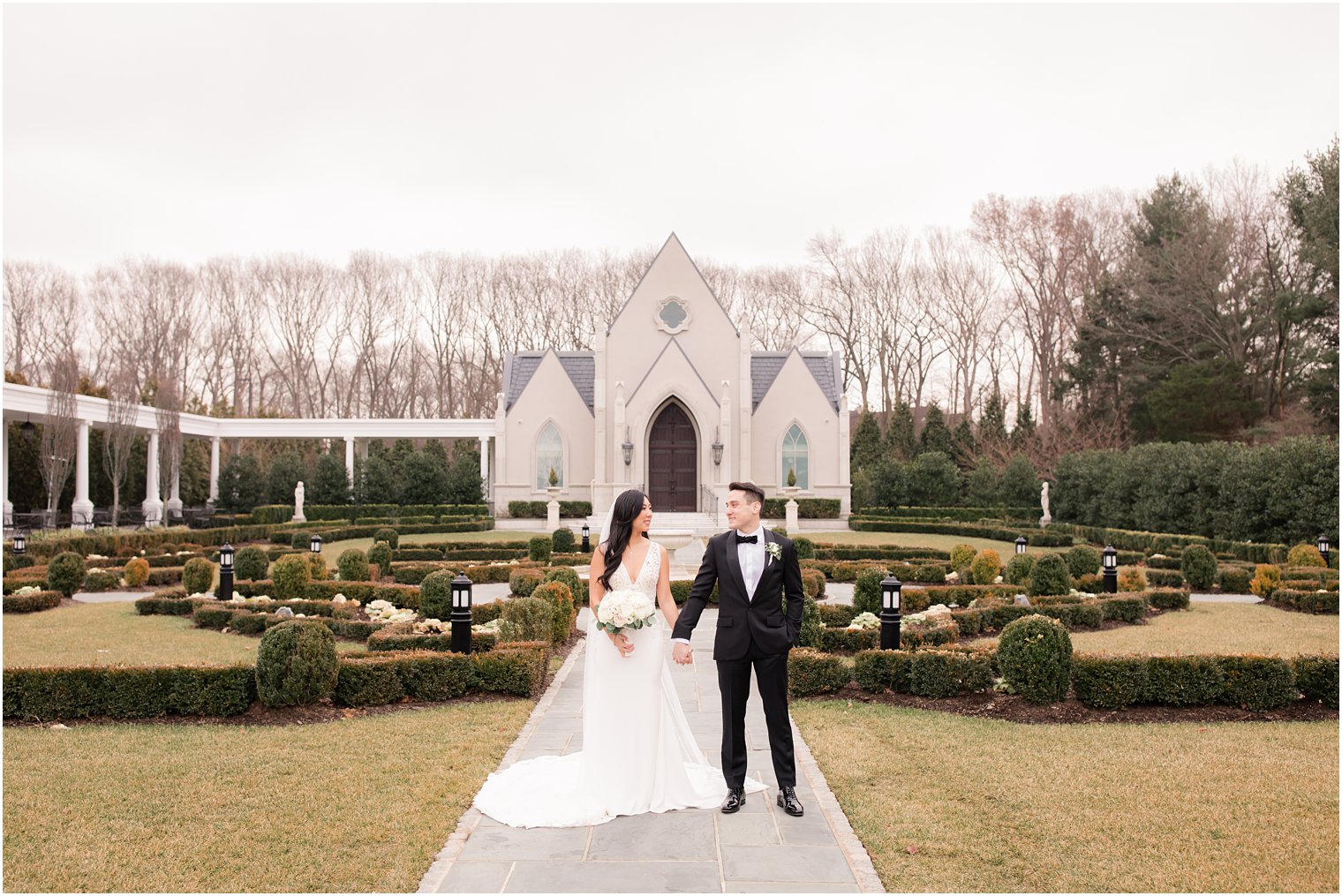 Park Chateau Estate formal portraits in front of chapel