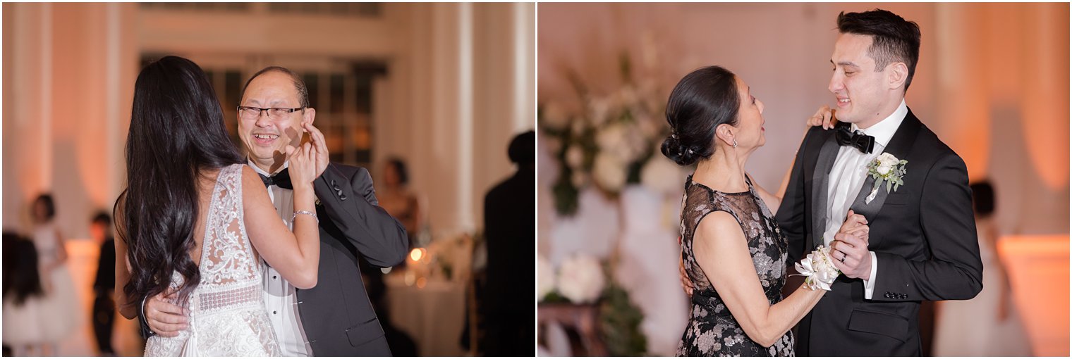 Bride and groom dancing with their parents