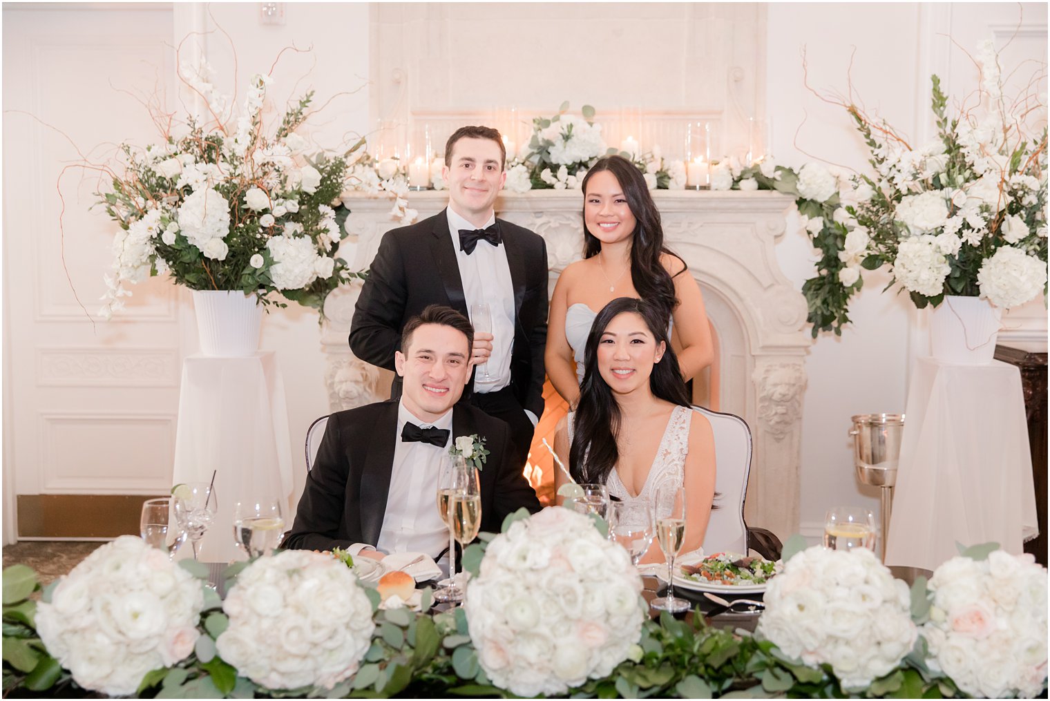 Bride and groom with maid of honor and best man