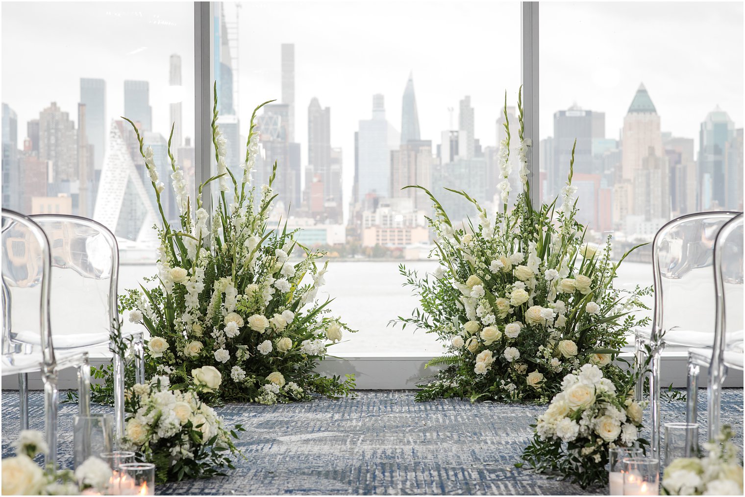 Wedding ceremony at Envue Hotel in Weehawken, NJ