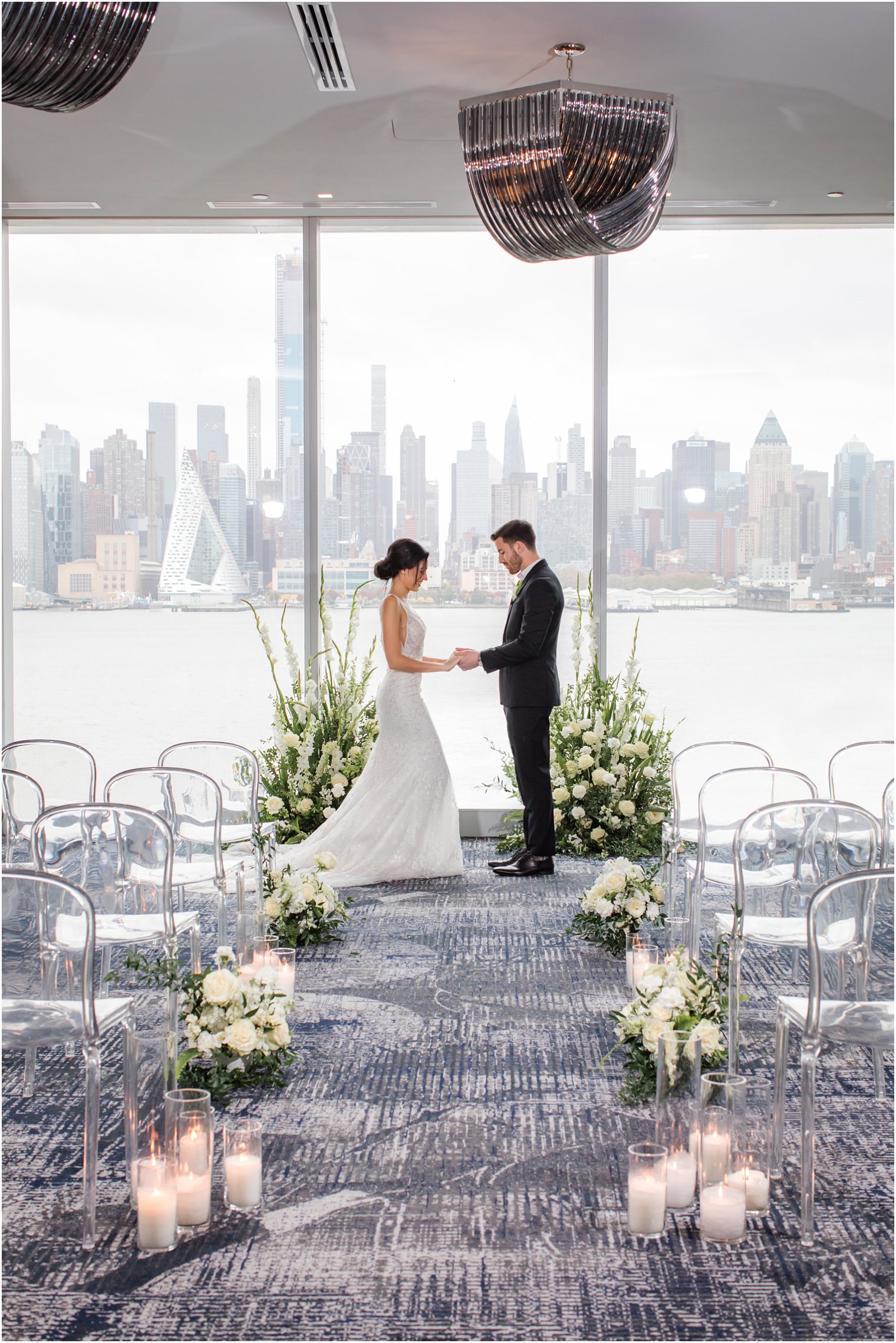 Wedding ceremony at Envue Hotel in Weehawken, NJ