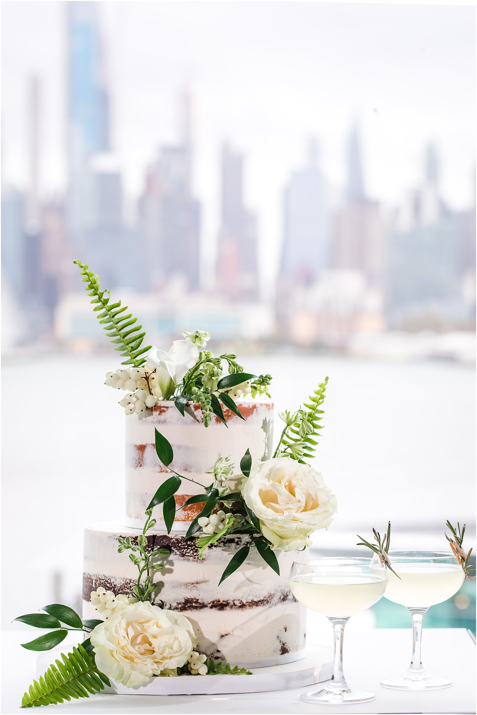 Wedding cake by Hudson Bakery at Envue Hotel in Weehawken, NJ