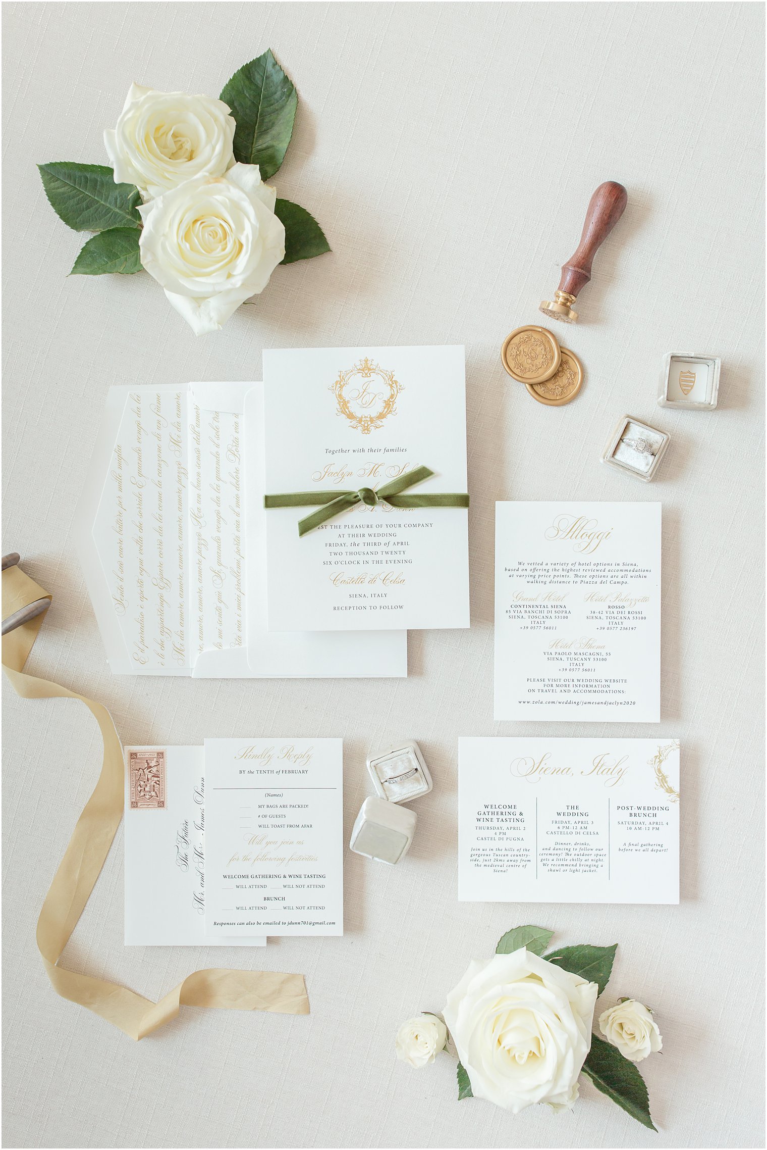 Wedding invitation by Lace and Belle