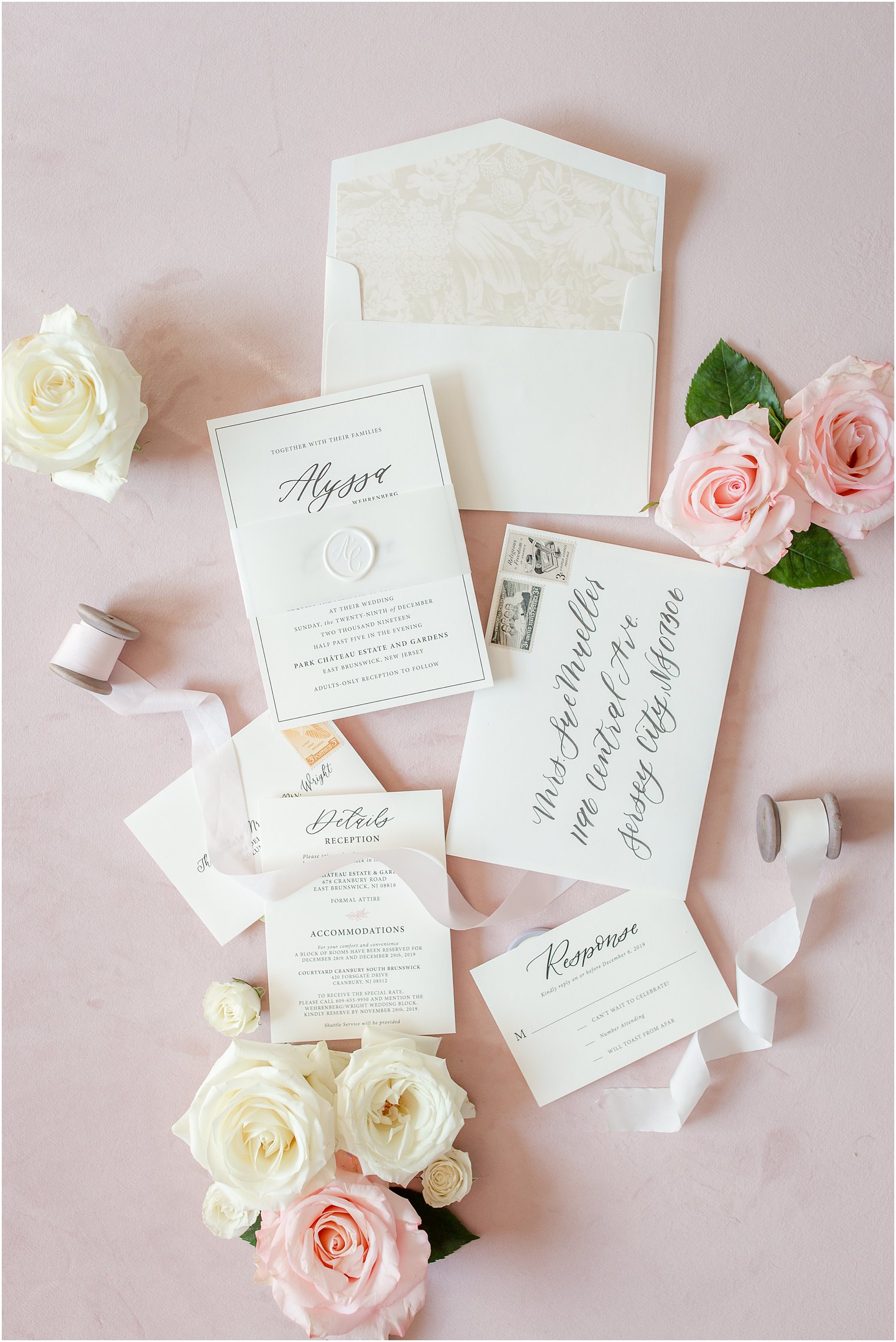 Wedding invitation by Lace and Belle