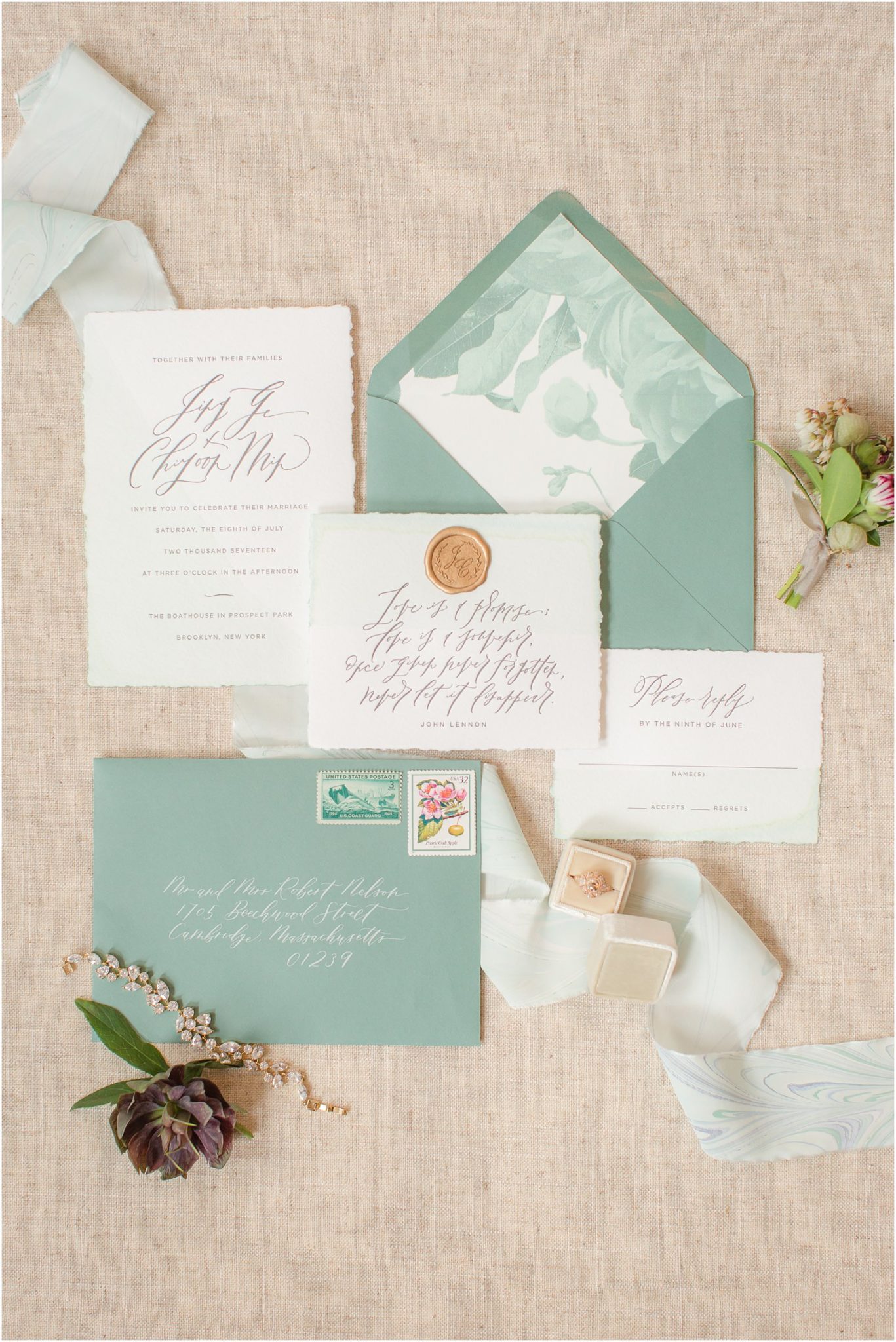 5 Tips for a Beautiful Wedding Invitation Flat Lay - NJ Wedding