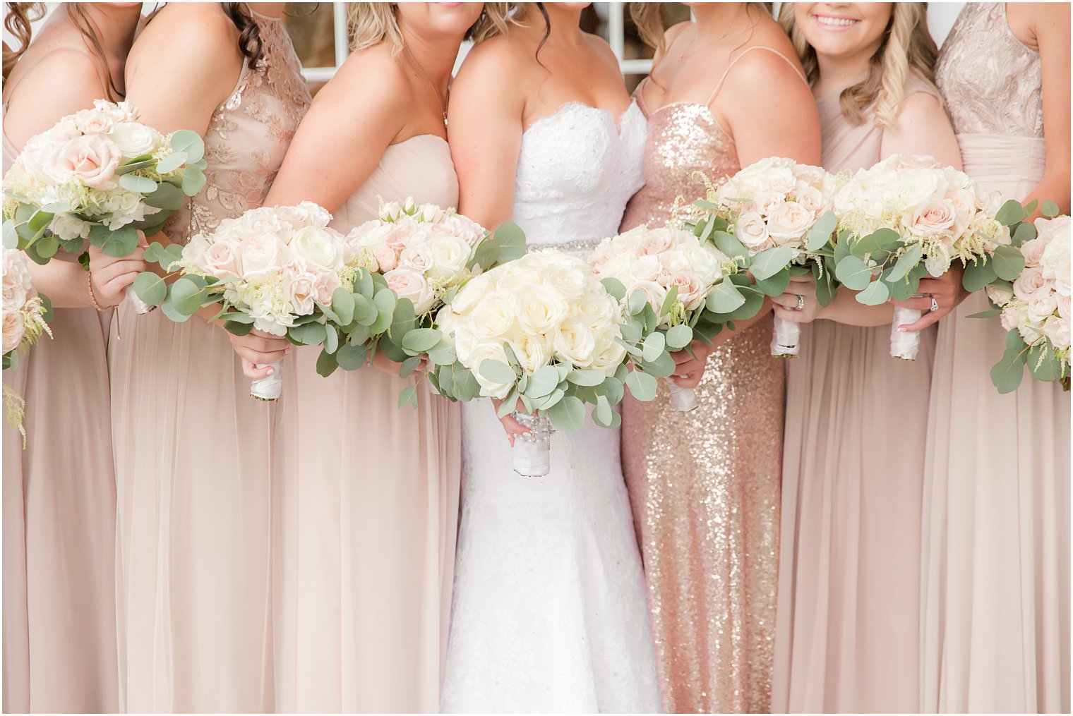 Bridal Party bouquets by Crest Florist