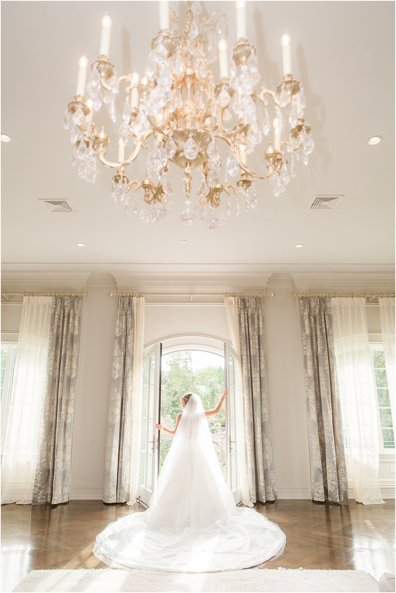 Classic bridal portrait at a window at Park Chateau Estate