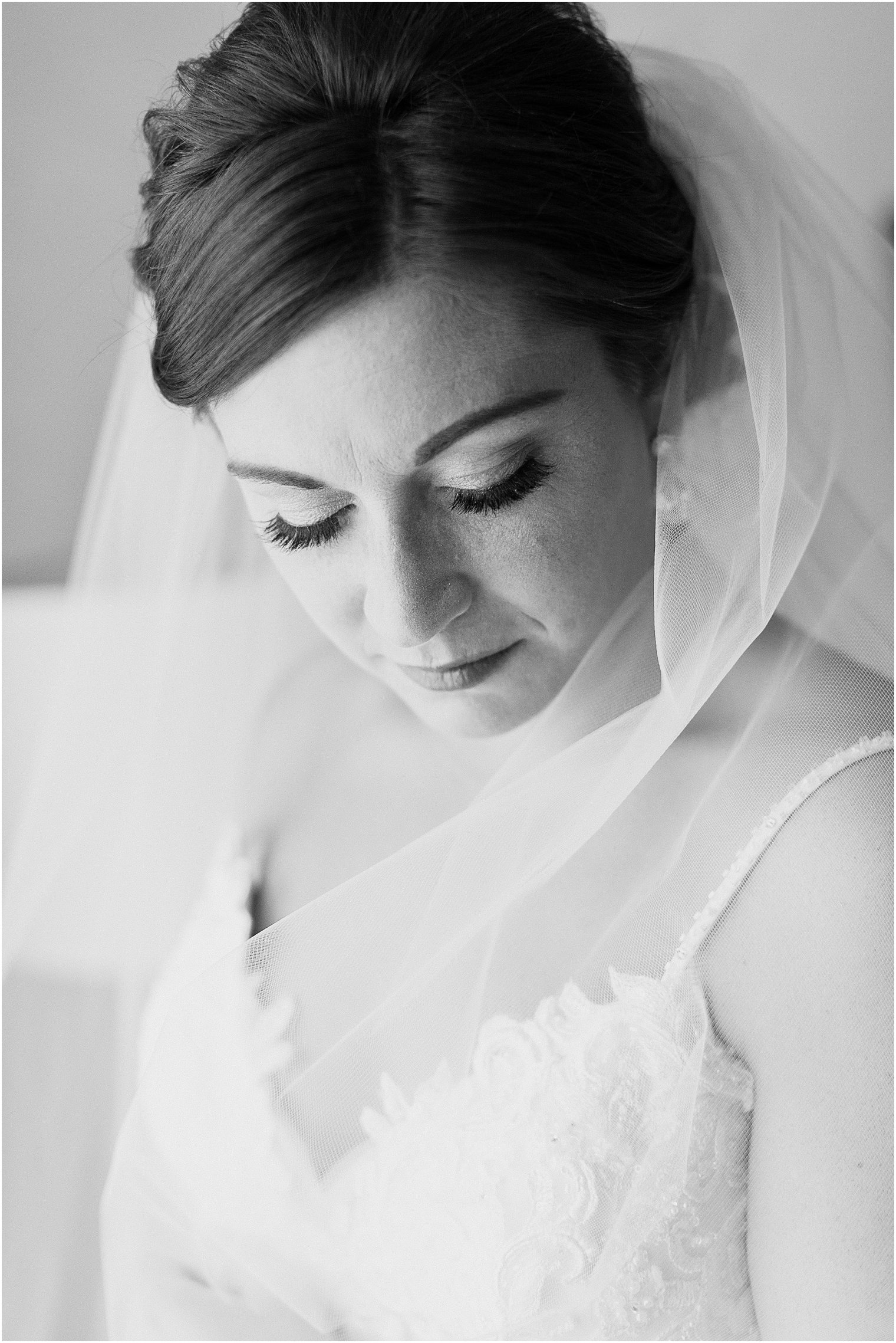 Bridal portrait in black and white at Clarks Landing Yacht Club