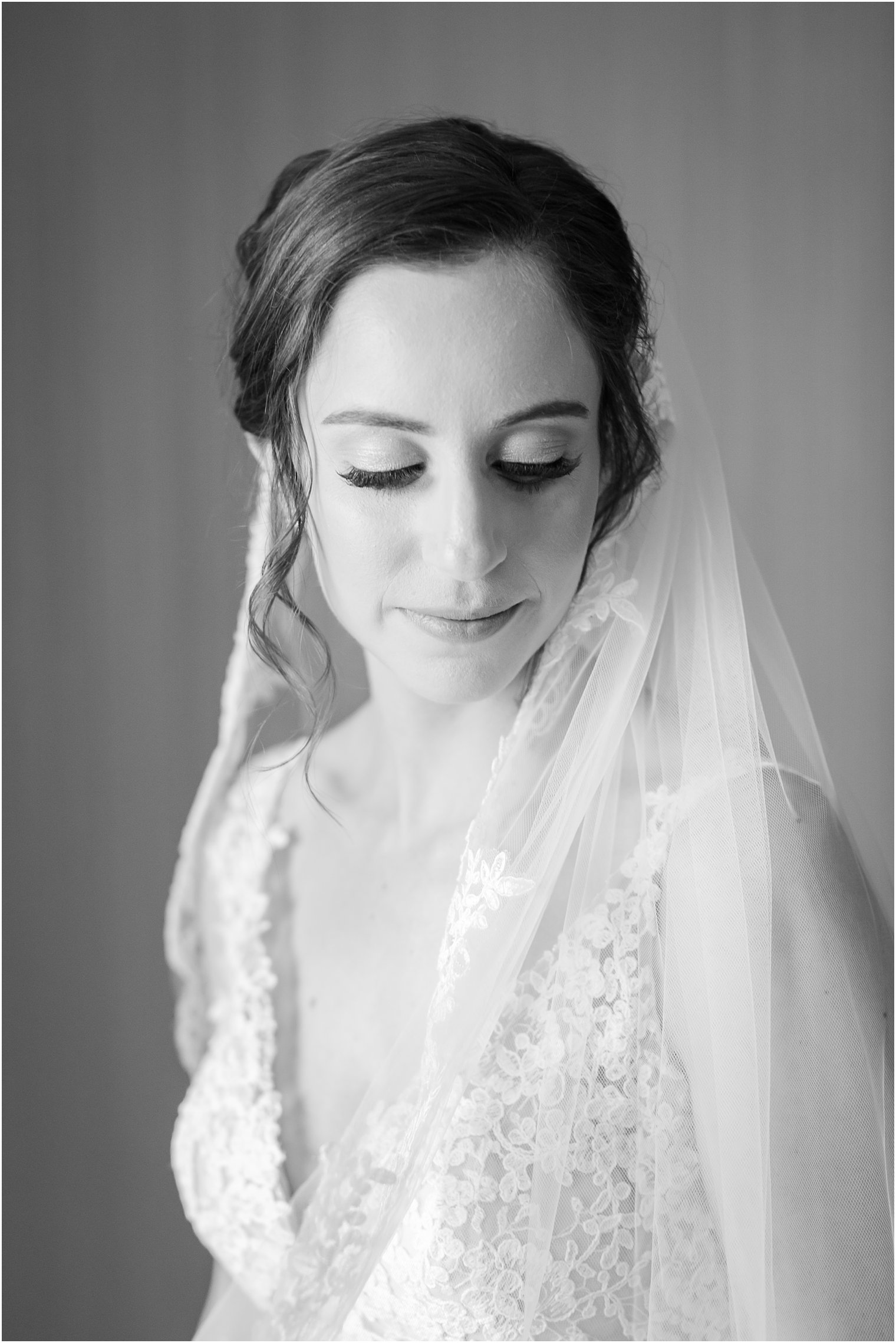 Bridal portrait in black and white