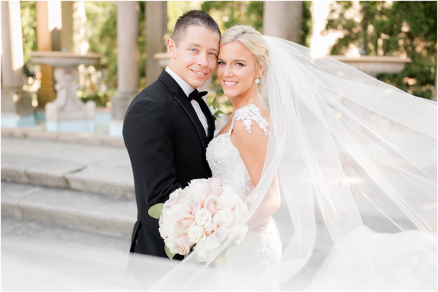 Elegant wedding portrait at Monmouth University