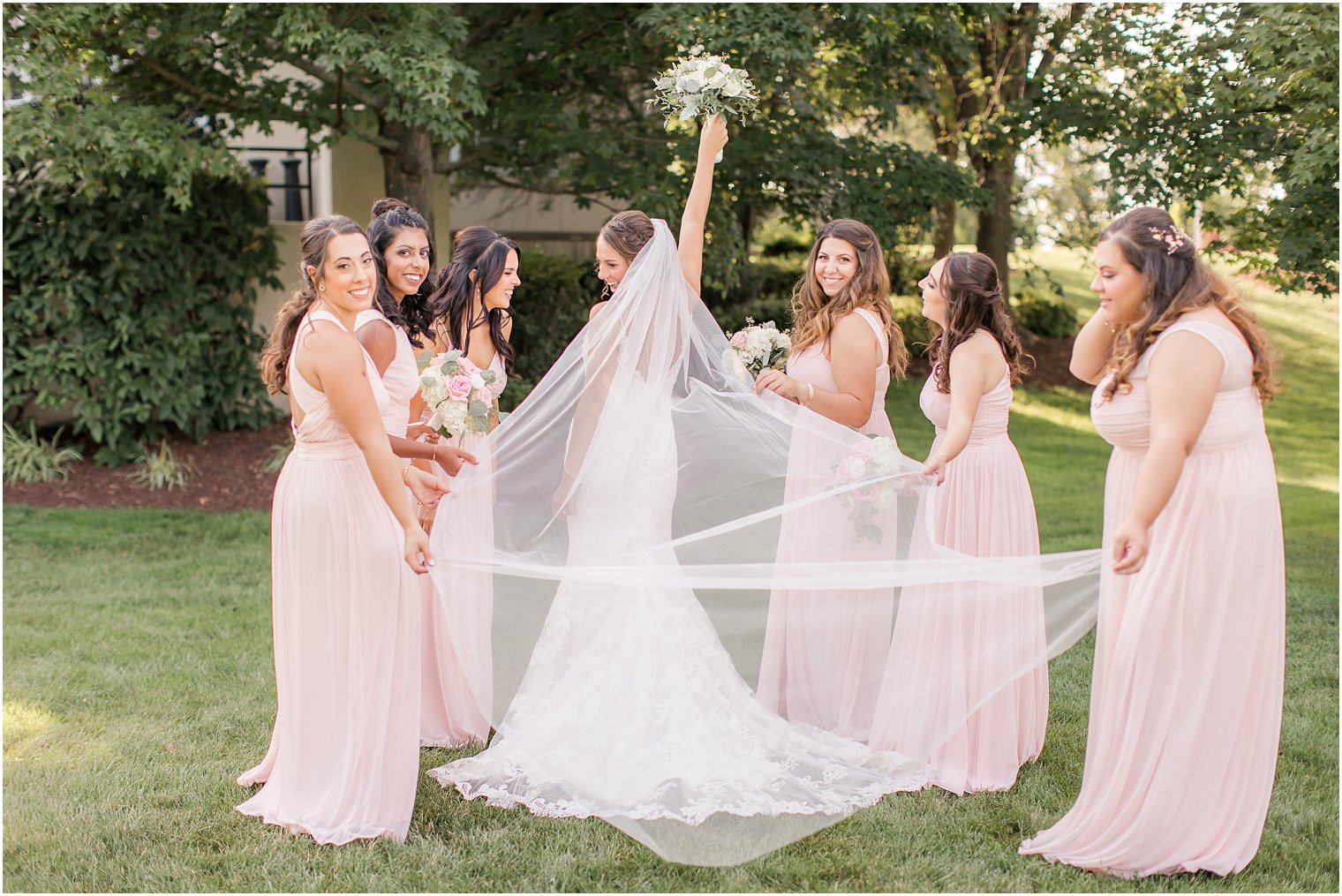 Fun bridesmaid photo at Cherry Valley Country Club