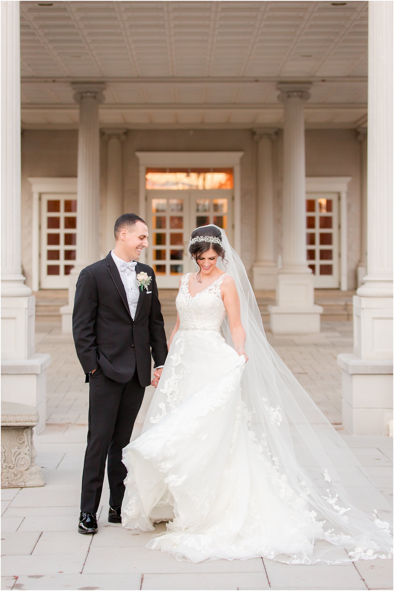 Bride and groom at the Palace at Somerset Park in Somerset, NJ