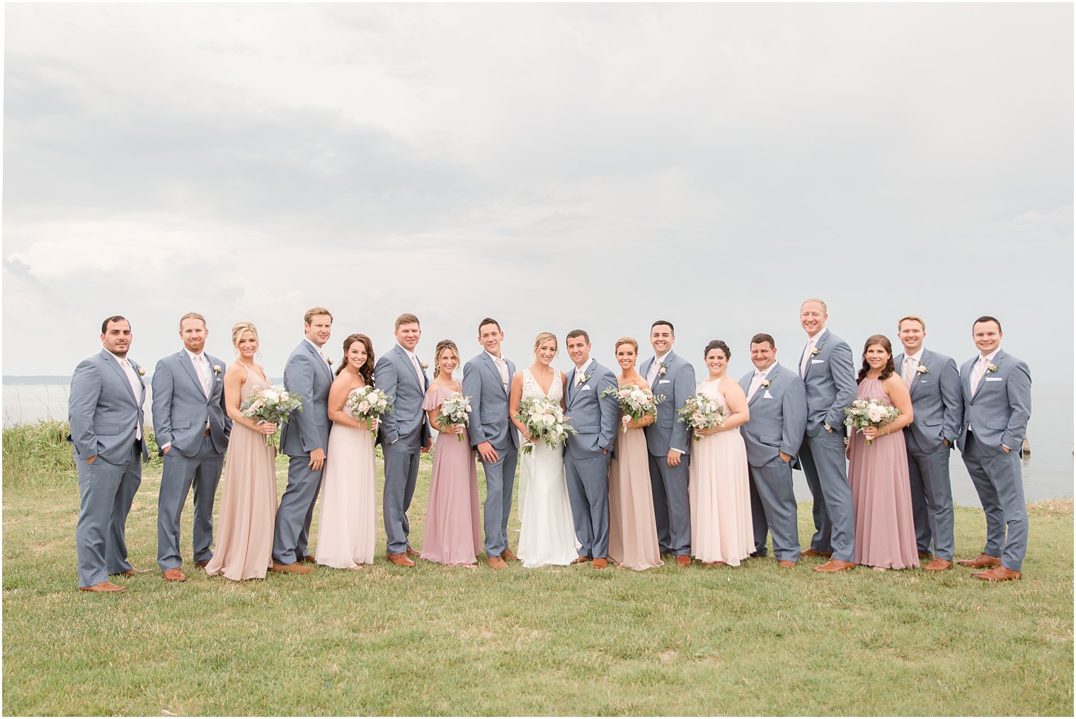 Bridal party photo at Sandy Hook Chapel wedding