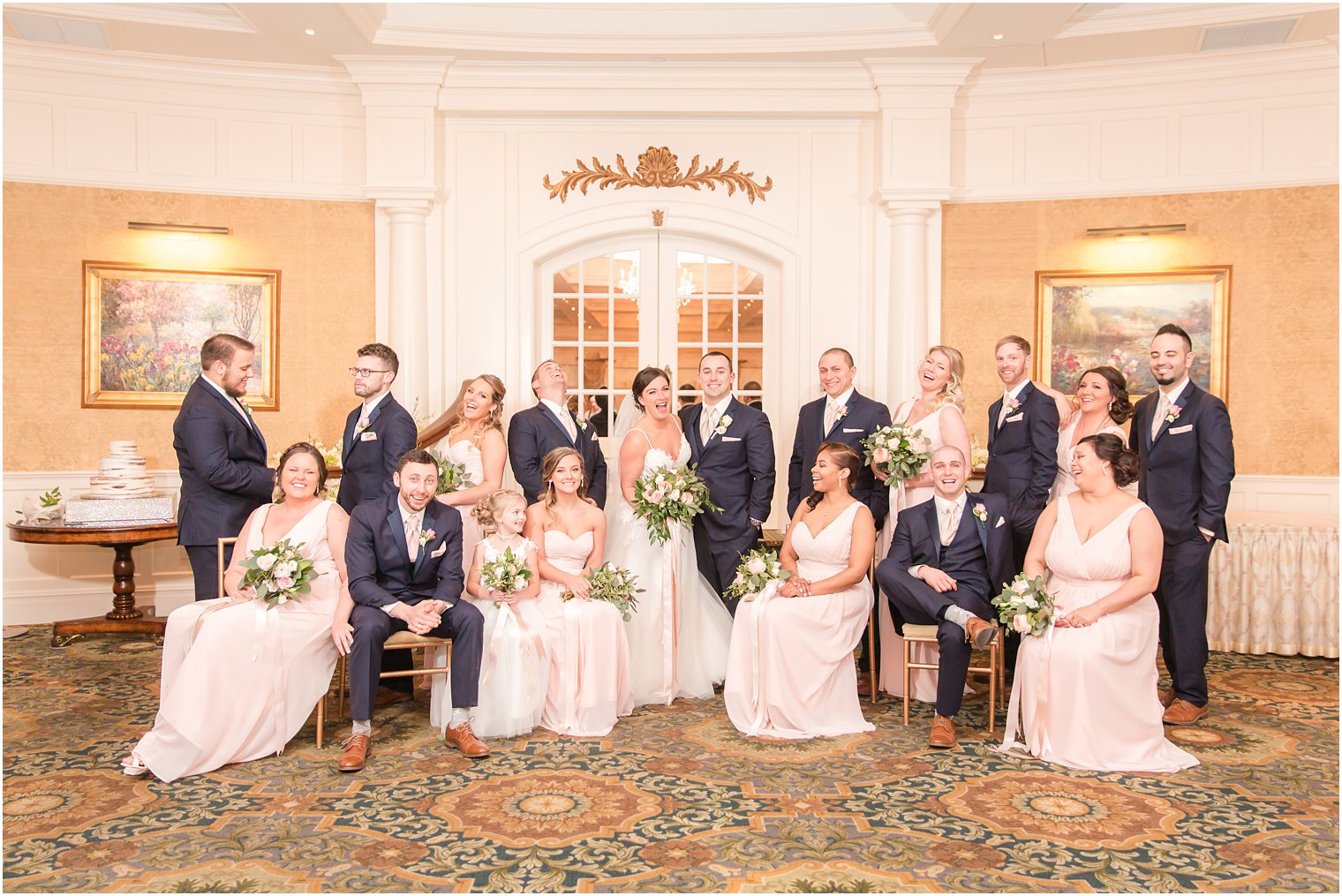 Wedding Party at Clarks Landing Yacht Club ballroom