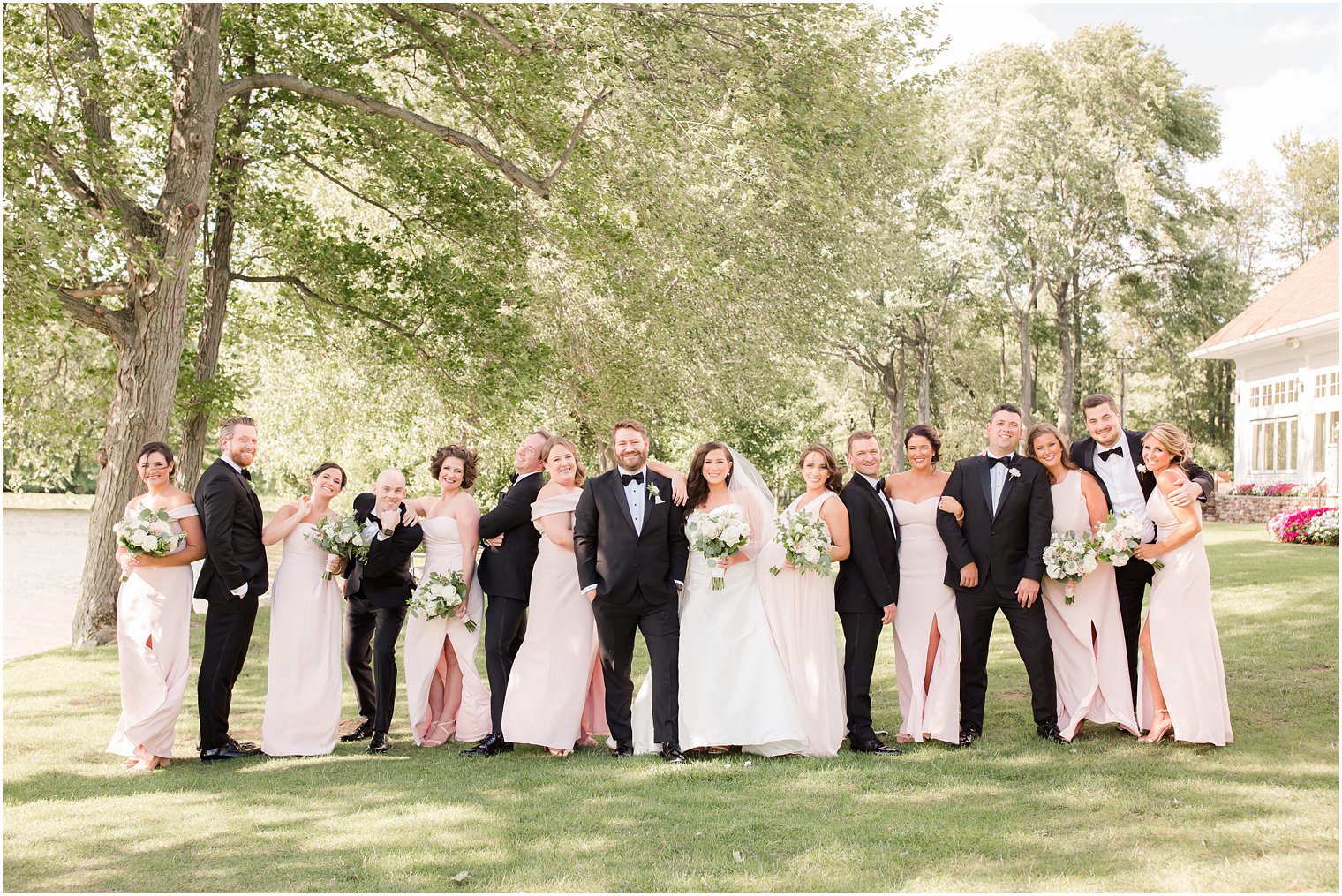 Relaxed bridal party at Indian Trail Club wedding