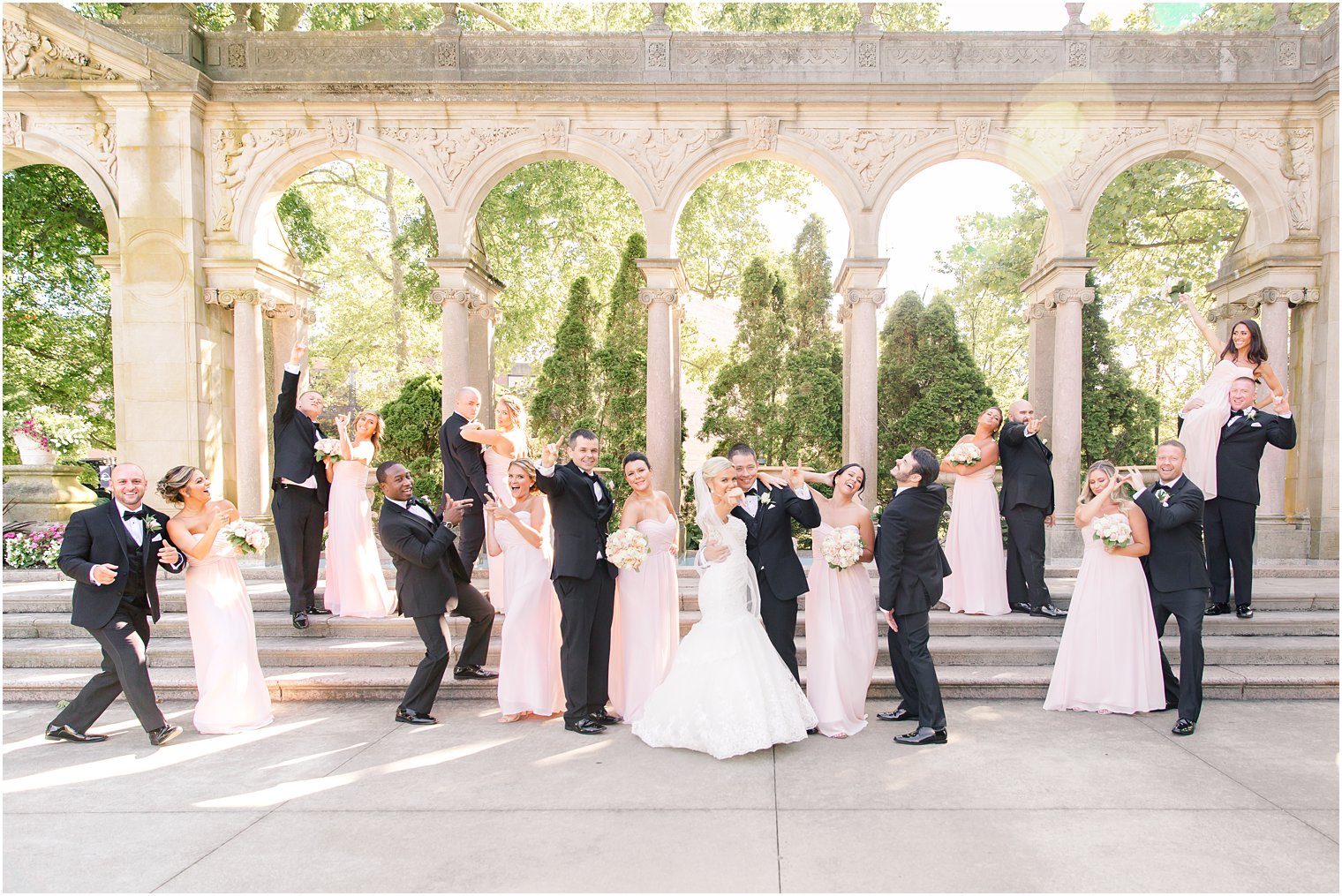 Unique bridal party photo at Monmouth University