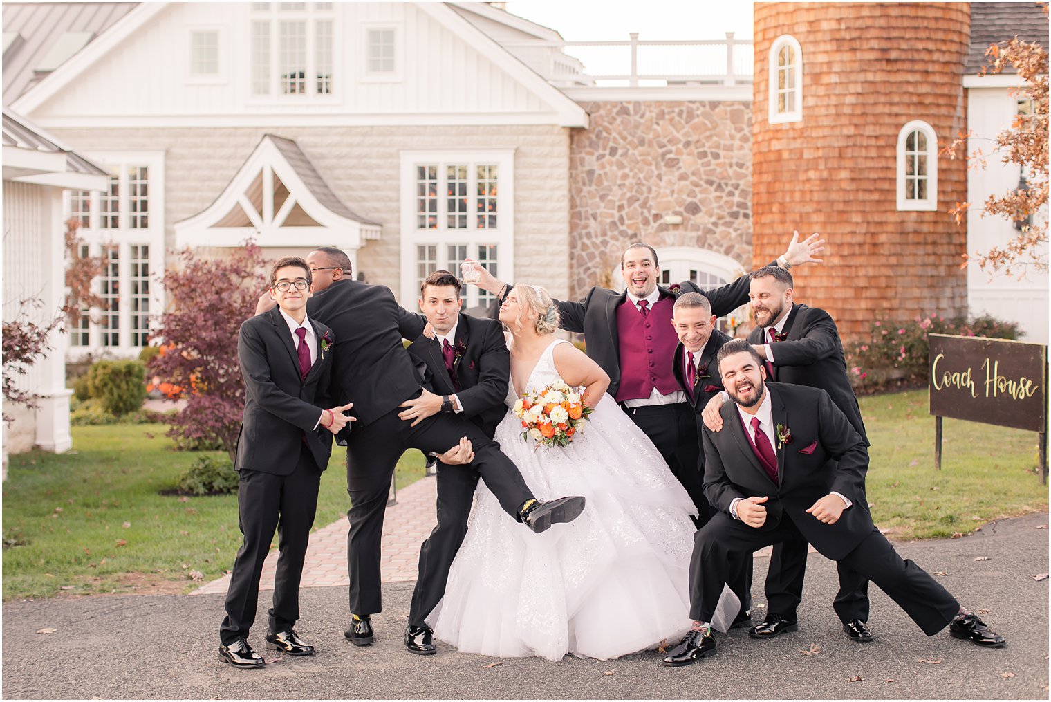 Fun bridal party at Ryland Inn