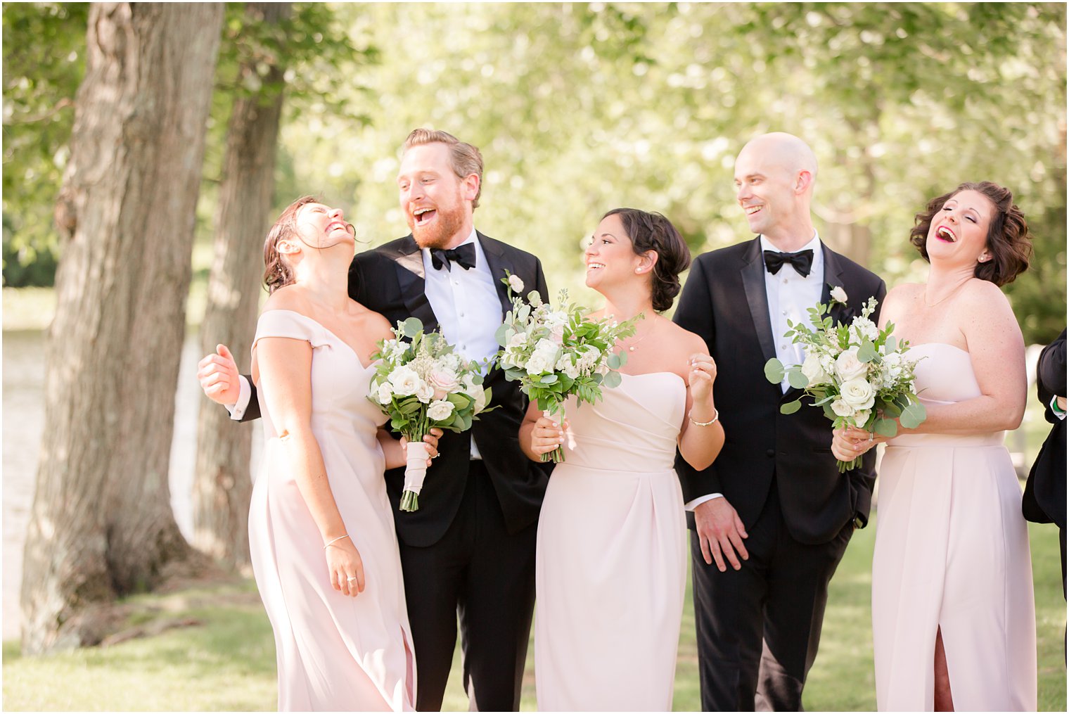 Bridal party having fun