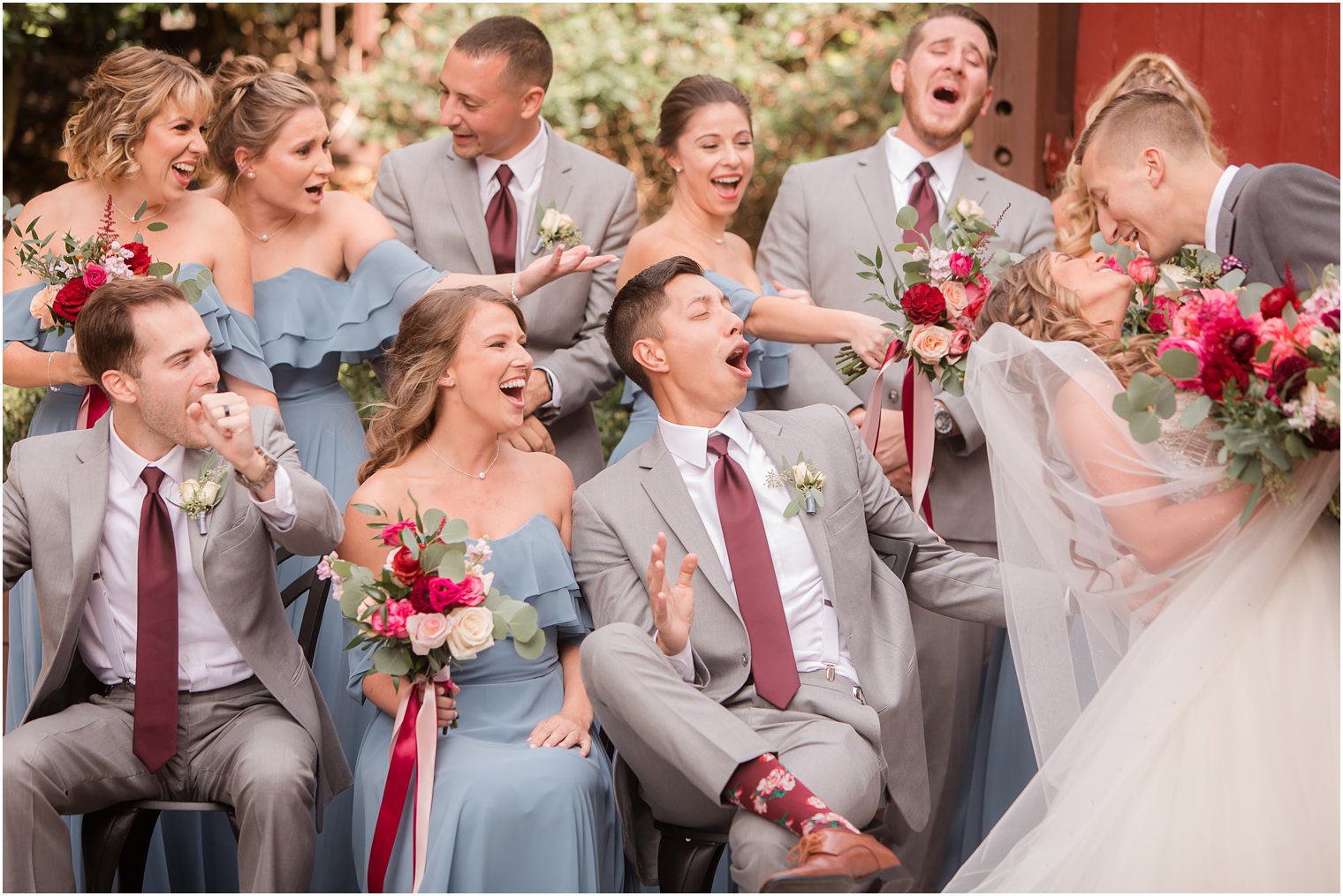 Energetic bridal party