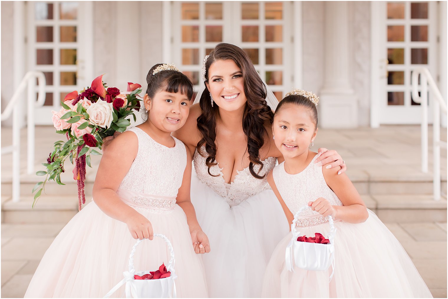 Bride and flower girls