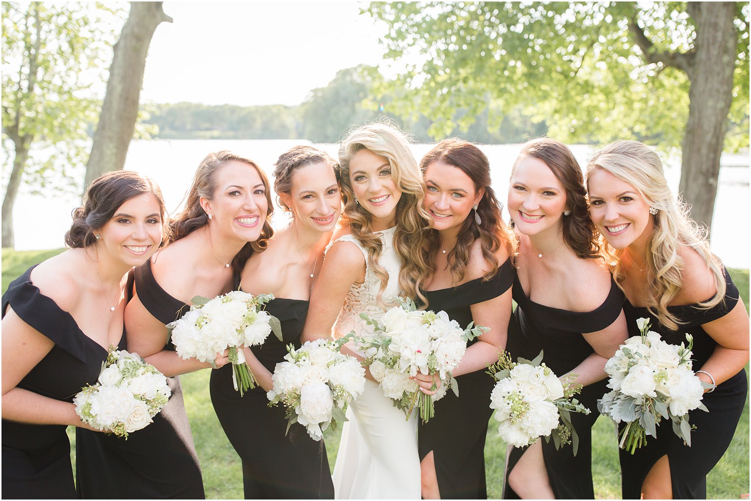 Photo of bridesmaids wearing black at Indian Trail Club