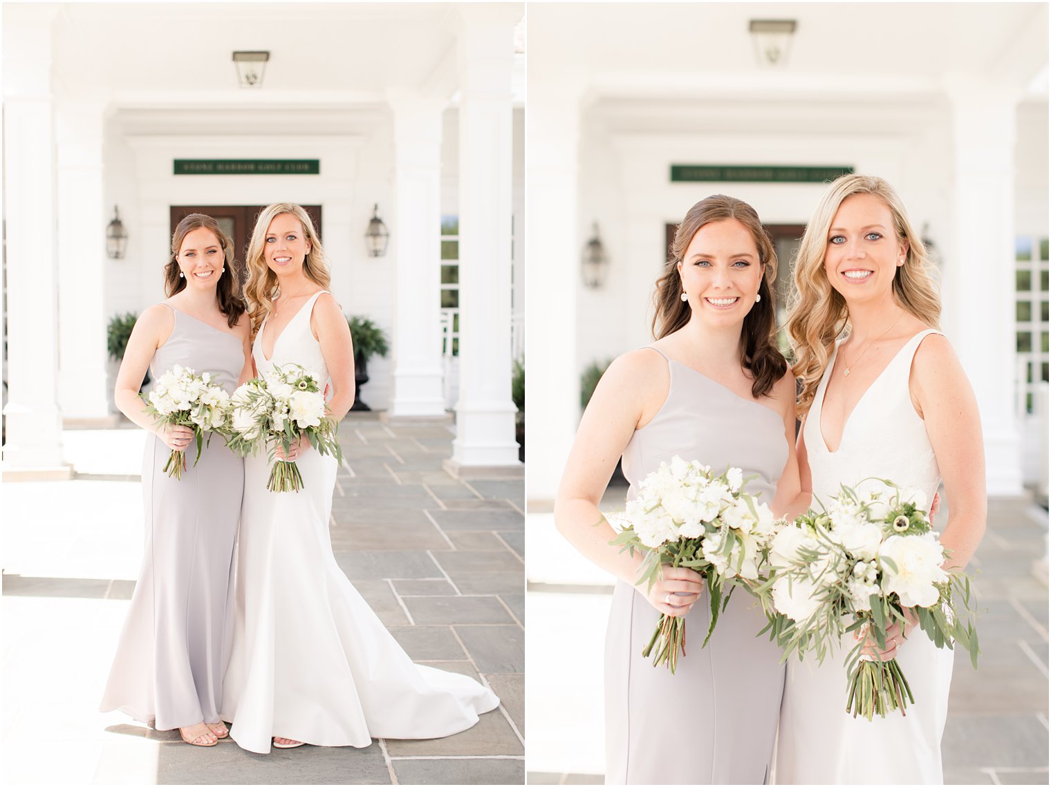 Portraits of bride and bridesmaids at Stone Harbor Yacht Club