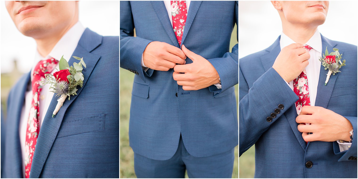 Groomsmen attire with floral ties