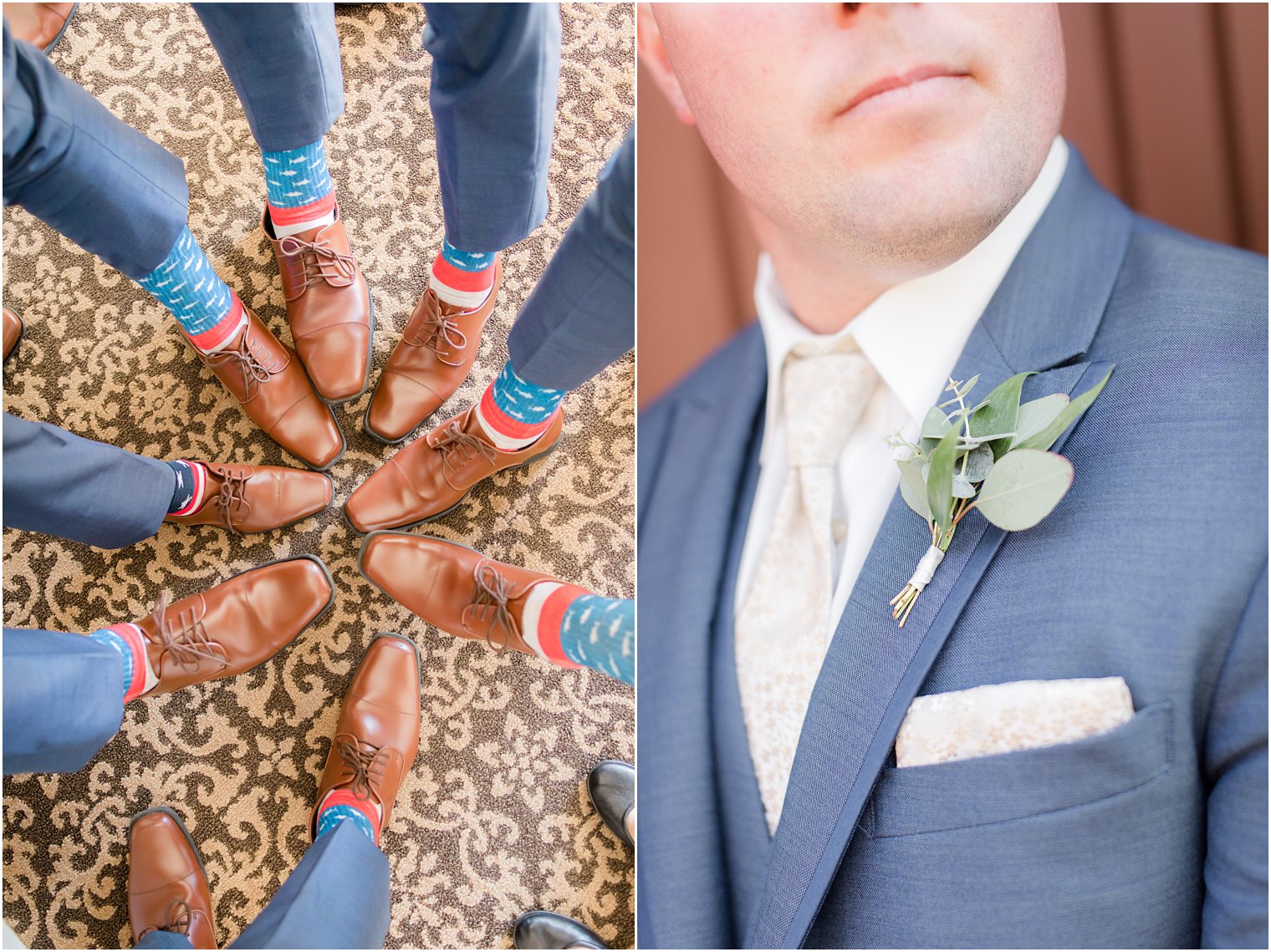 Groomsmen wearing star spangled socks