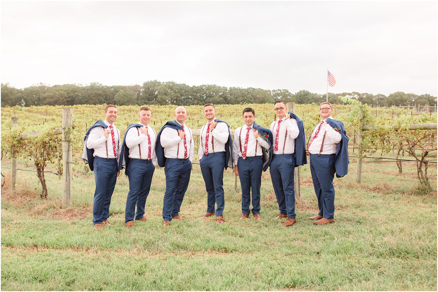 Groomsmen photo at Laurita Winery