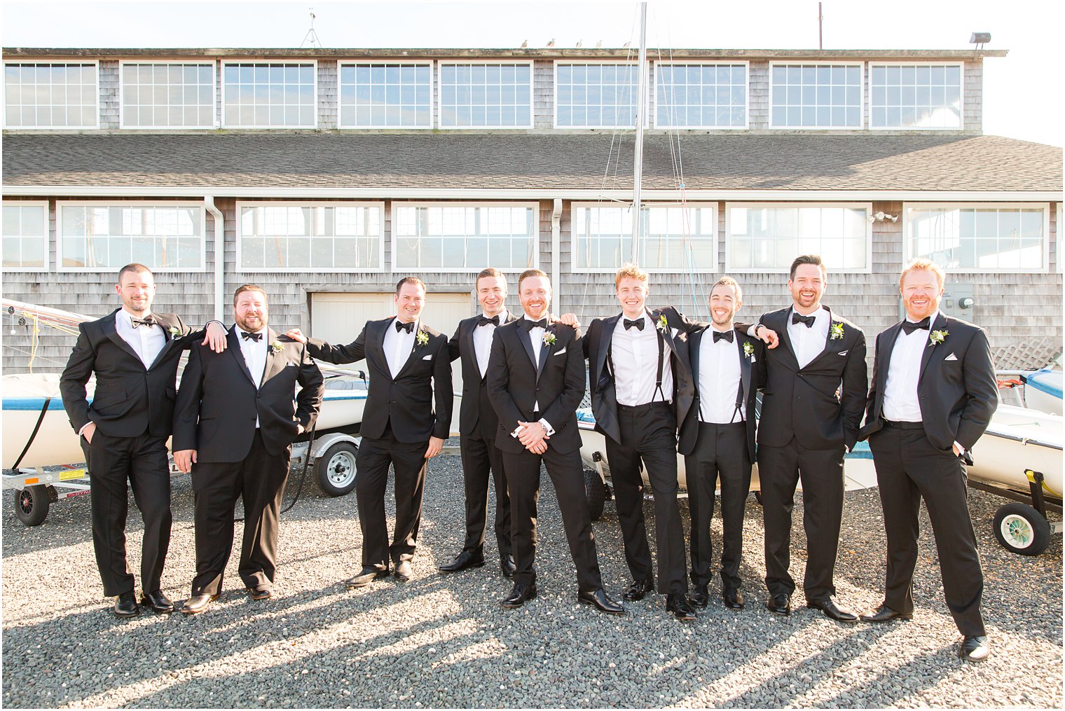 Groomsmen photo at Bay Head Yacht Club