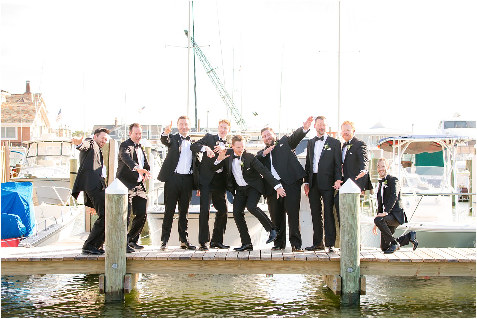 Fun Groomsmen photo at Bay Head Yacht Club