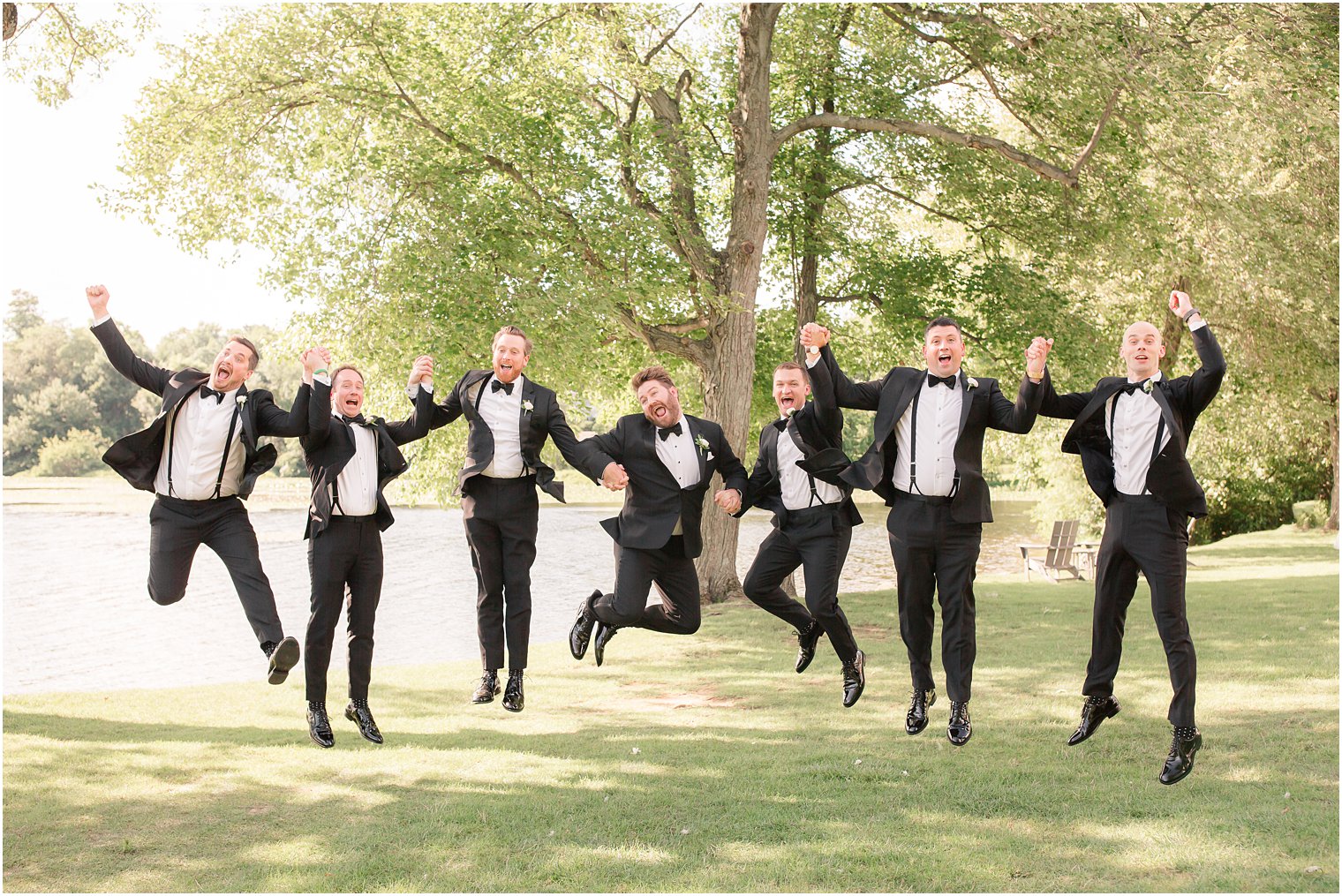 Fun groomsmen photo at Indian Trail Club