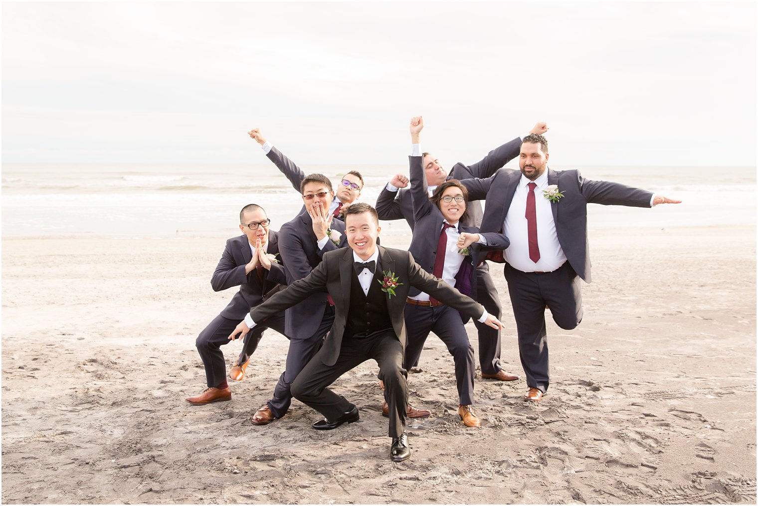 Groomsmen photo at Atlantic City beach