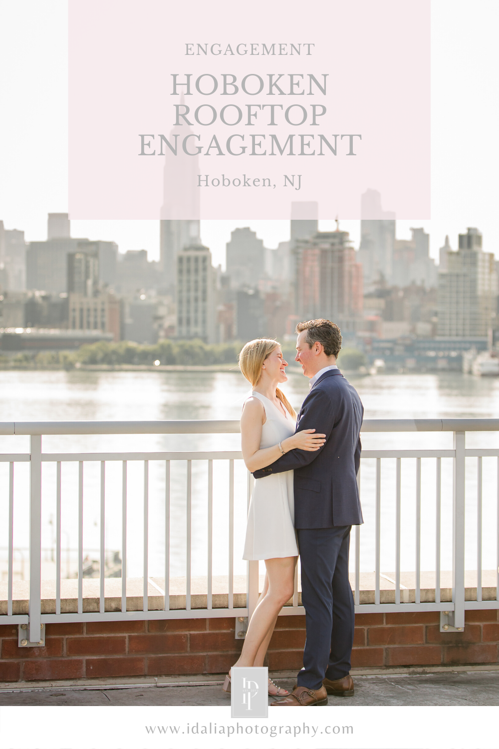 Hoboken rooftop engagement session by Idalia Photography
