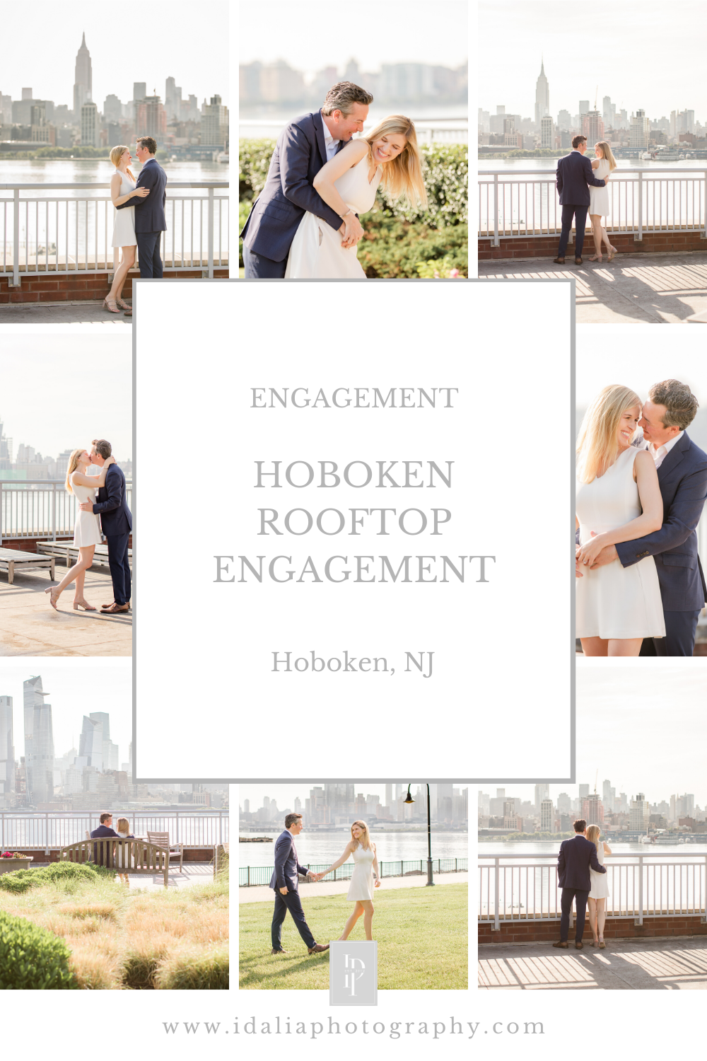 Hoboken rooftop engagement session by Idalia Photography