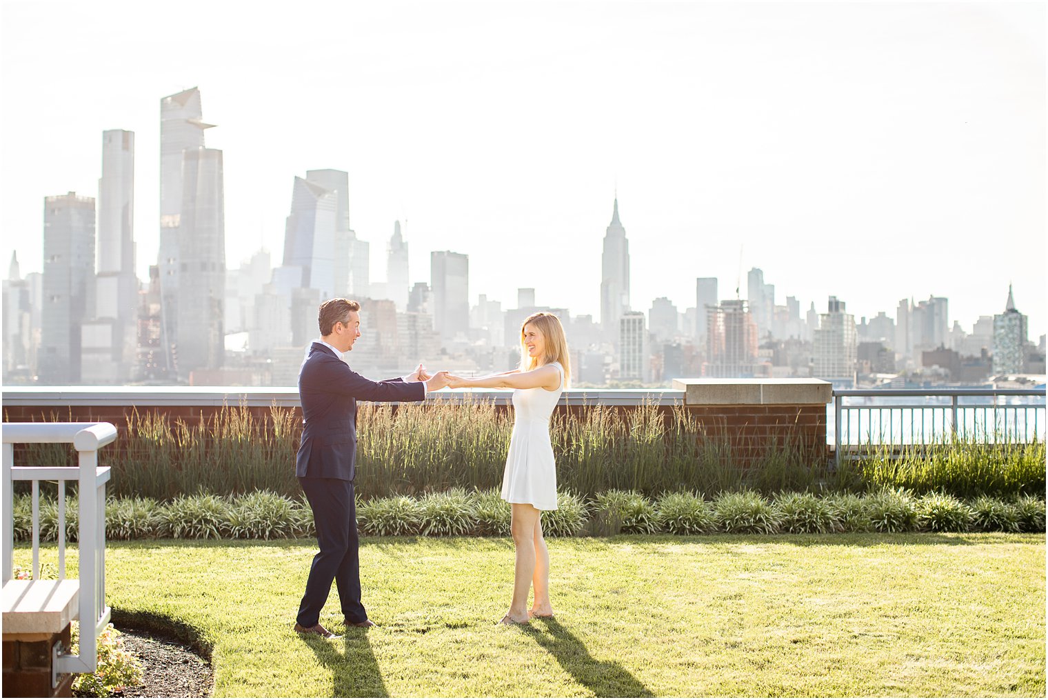 Hoboken Rooftop Engagement by Idalia Photography