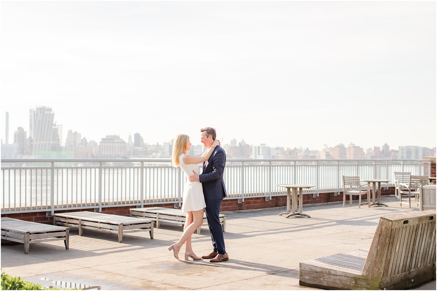 Romantic Hoboken Rooftop Engagement by Idalia Photography