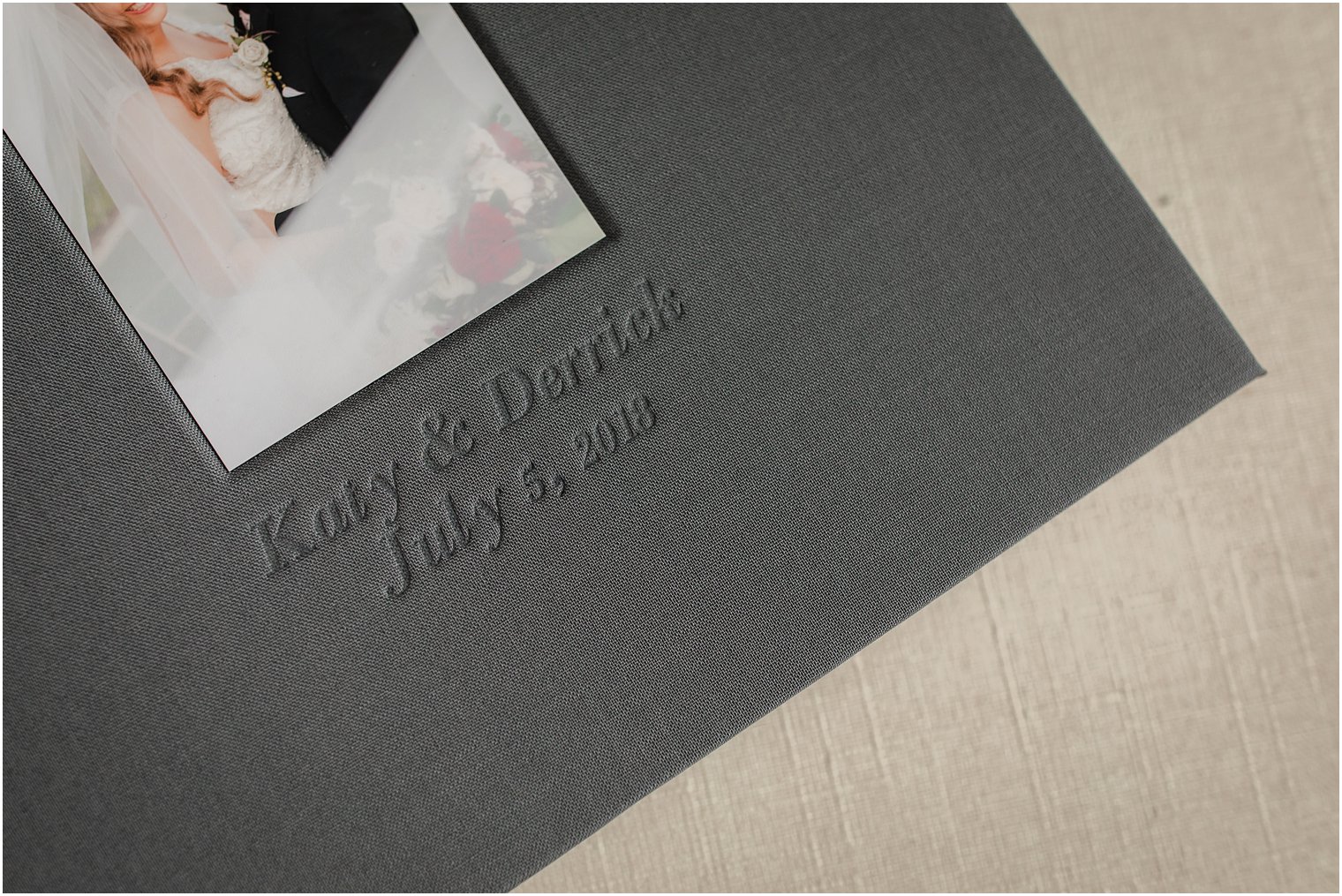 Imprinting on Linen Album for a Summer Wedding at Park Chateau Estate by Idalia Photography
