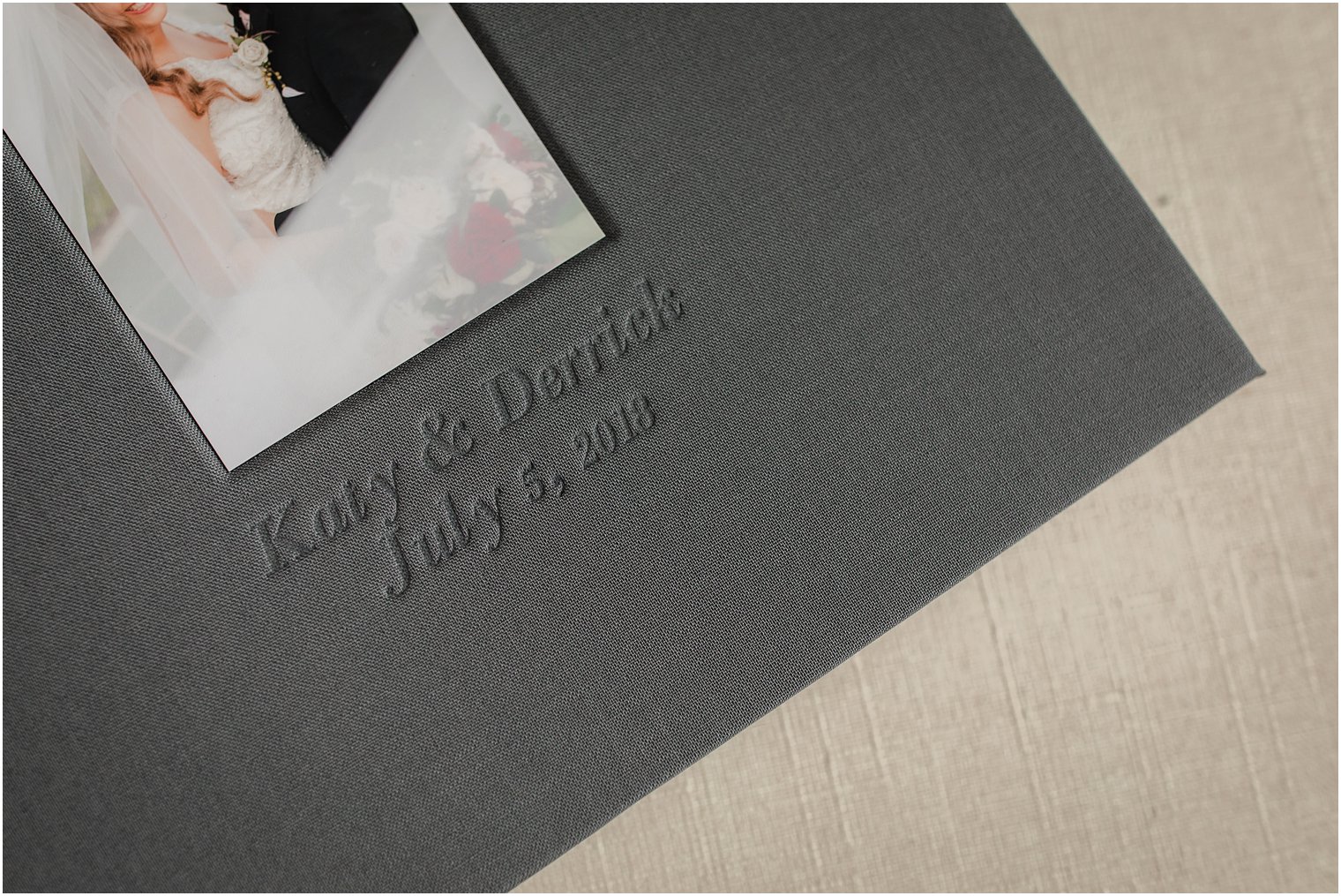 Imprinting on Linen Album for a Summer Wedding at Park Chateau Estate by Idalia Photography