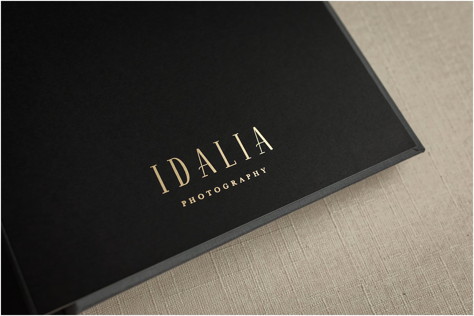 Logo on Linen Album for a Summer Wedding at Park Chateau Estate by Idalia Photography