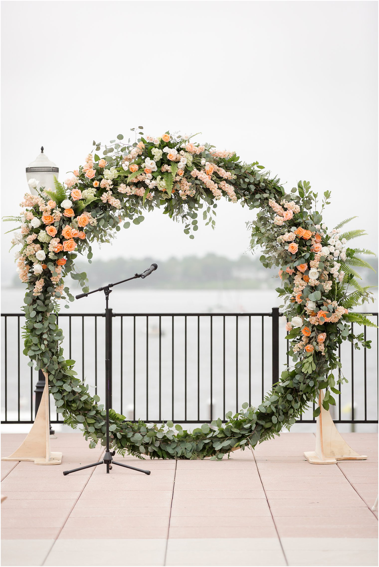 Molly Pitcher Inn wedding ceremony wreath by Craig Kiely and Darryn Murphy Designs