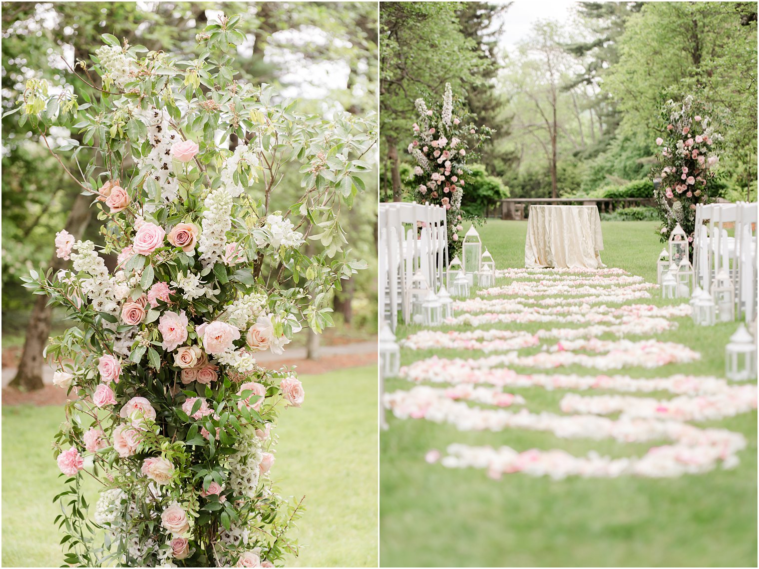 Wedding ceremony at Skylands Manor with florals by Twisted Willow Flowers