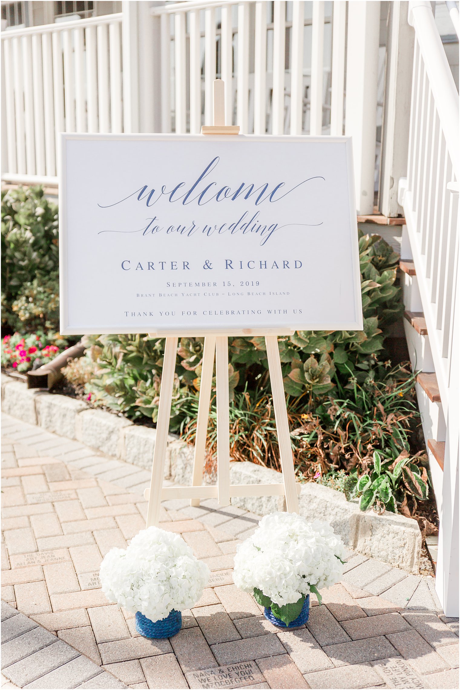 Floral arch at Brant Beach Yacht Club | Florals by Lily in the Valley | Arch by Rustic Drift